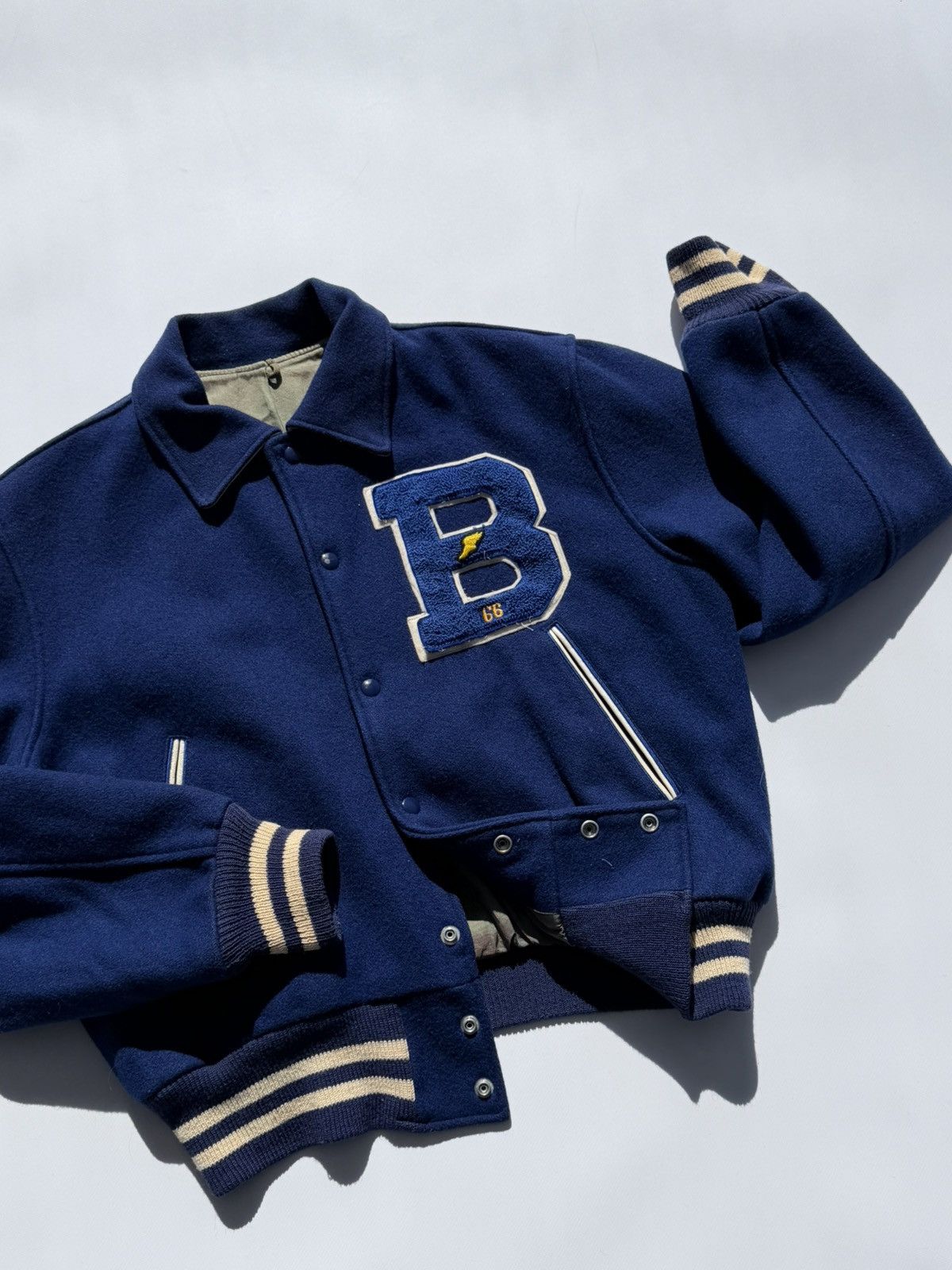 Vintage Vintage 60s Hatchers Varsity College Bomber Jacket Size US L / EU 52-54 / 3 - 2 Thumbnail