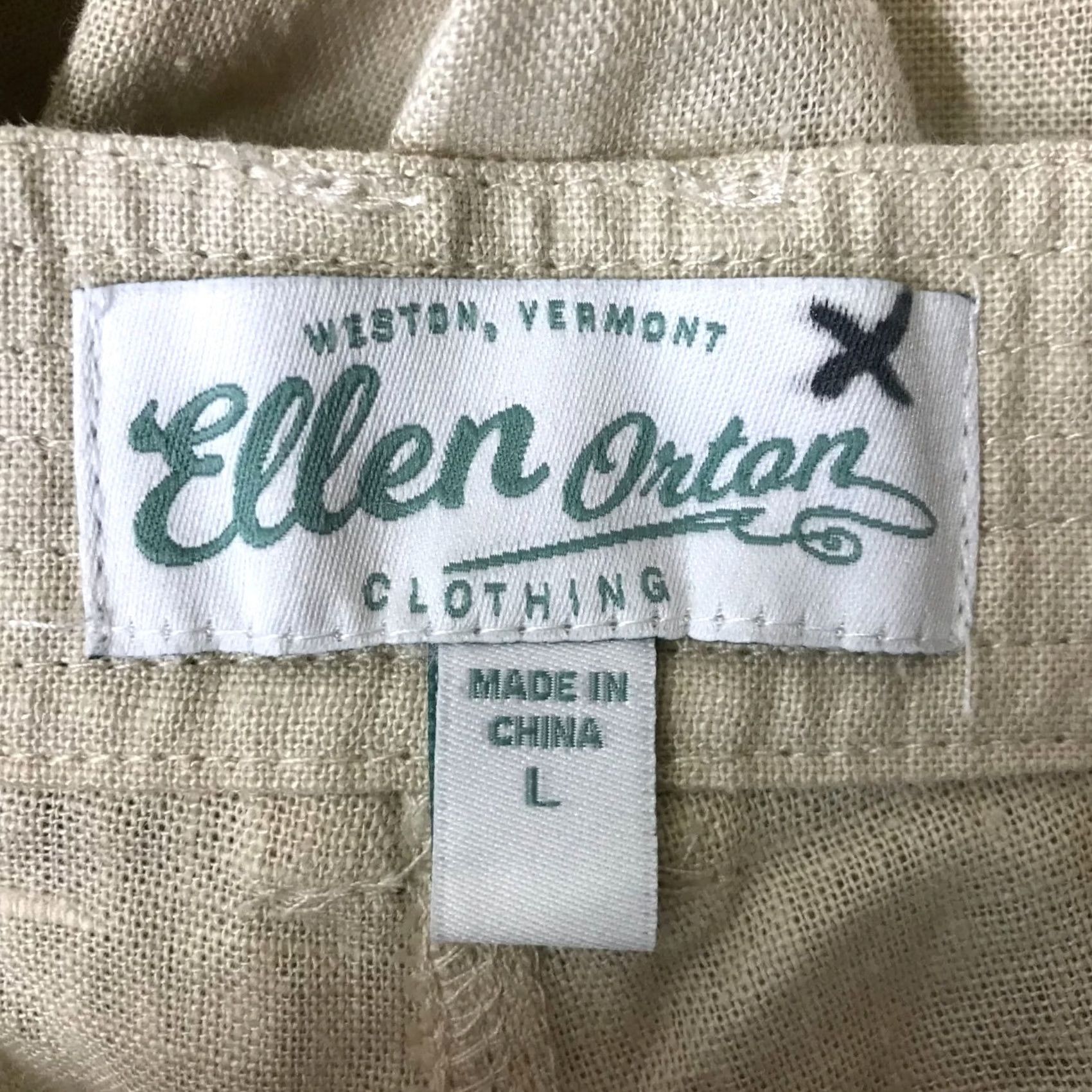 Vintage ELLEN ORTON - WOMEN'S LARGE - BEIGE LINEN BLEND PANTS - Men’s L? Size 36" / US 14 / IT 50 - 8 Thumbnail