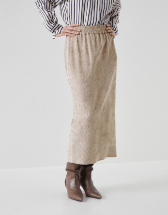 o1la1rc1a0325 Pana Midi Skirt in Beige