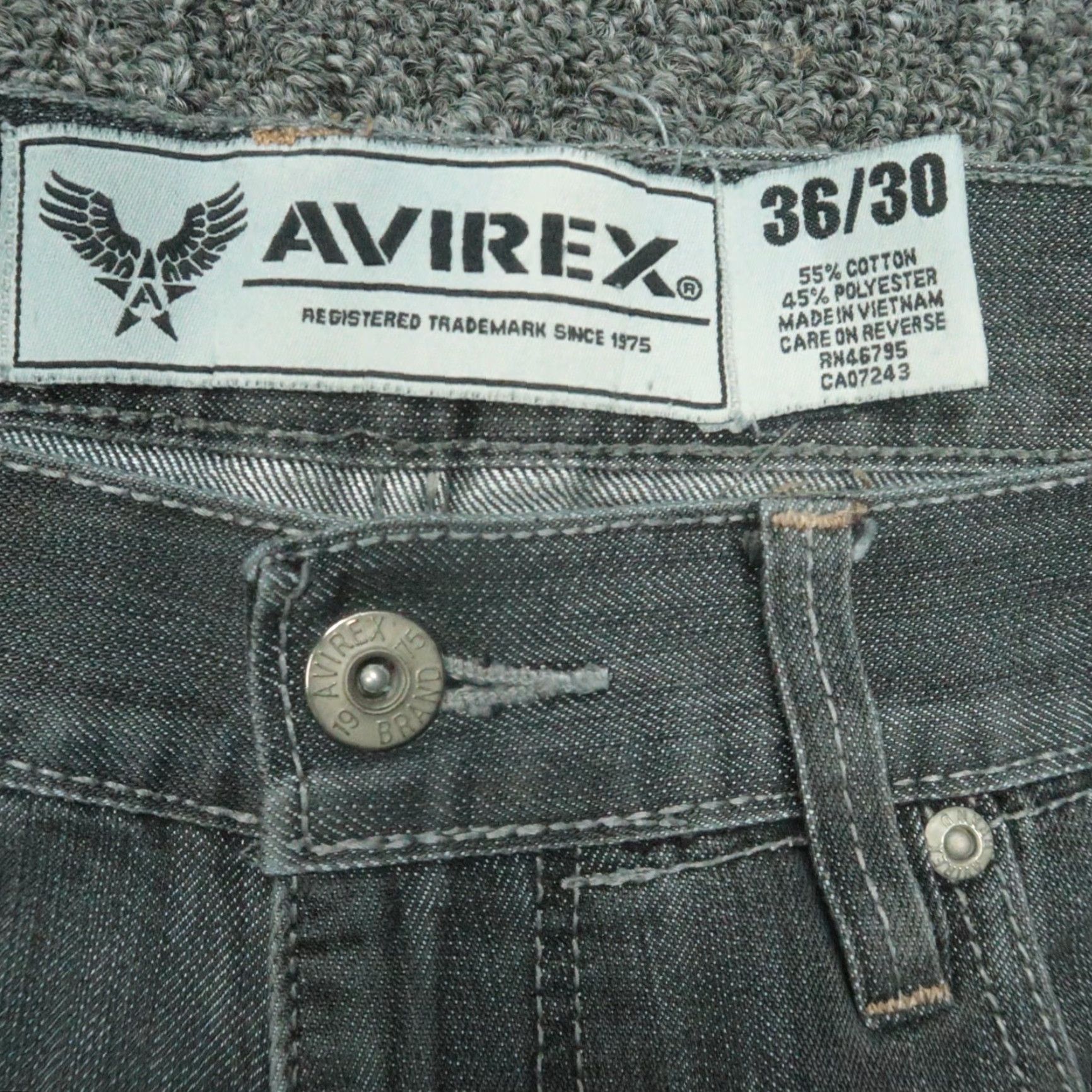 Avirex VINTAGE Avirex Jeans Mens 36x30 Gray 5 Pocket Baggy Wide Leg Embroidered Y2K Grunge Denim Size US 36 / EU 52 - 4 Thumbnail