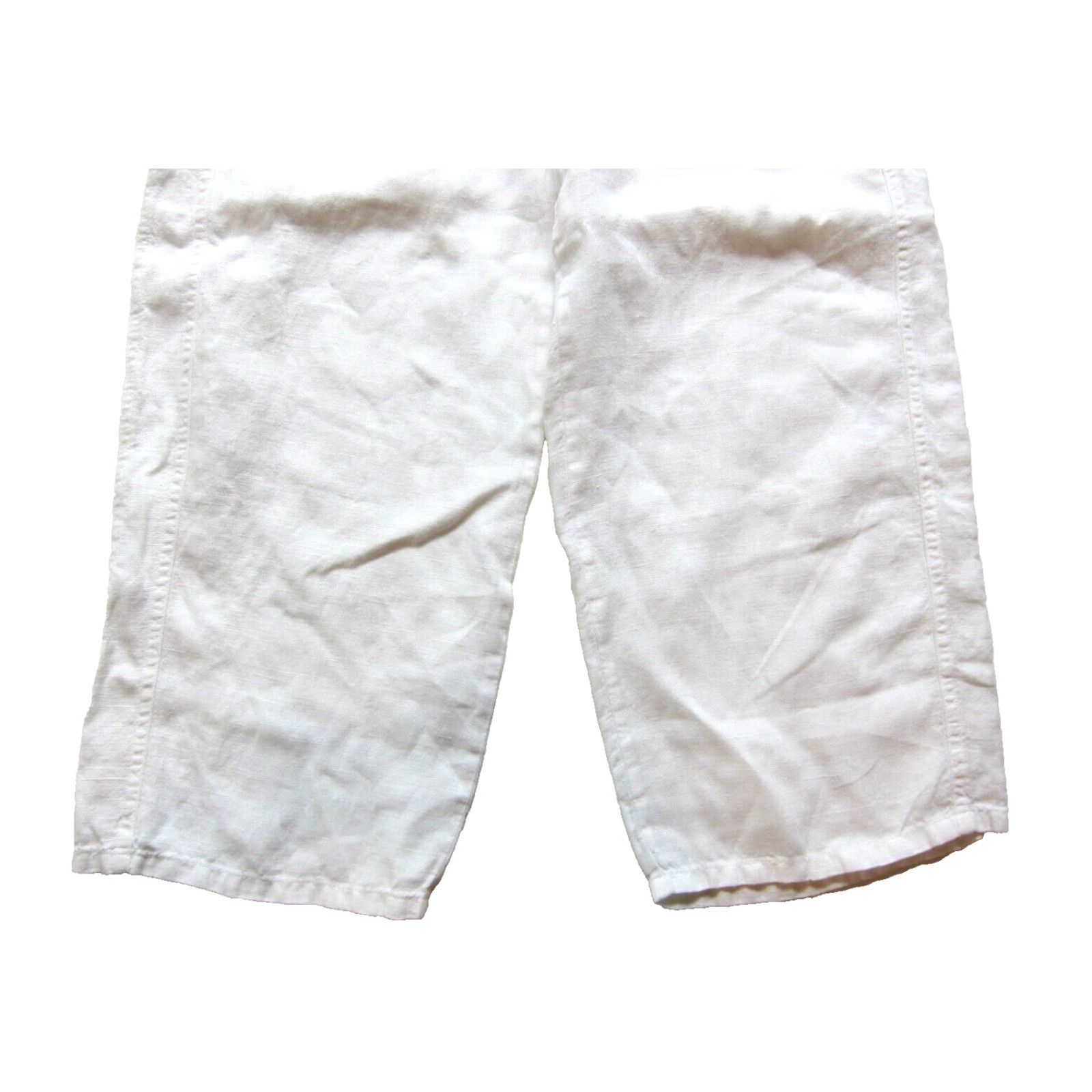 Vintage Chico's White 100% Linen Pocket Wide Leg Capri Lagenlook Relaxed Casual Pant Shirt Womens 0 Size 25" / US 0 / IT 36 - 5 Thumbnail