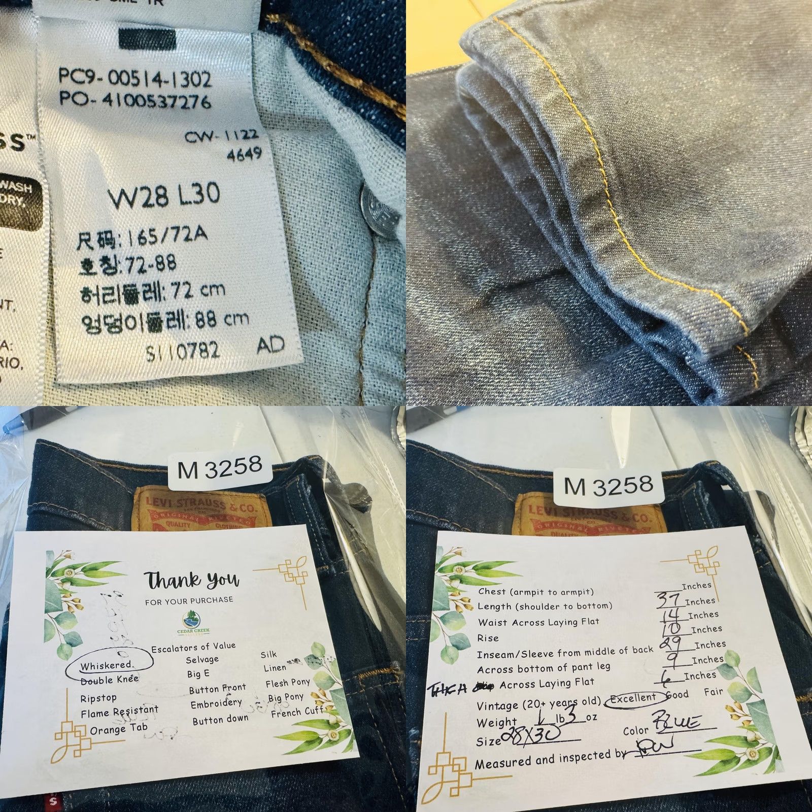 Levi's Levi's 514 Jeans Mens 28x30 Blue Medium Wash Straight Denim Stretch Zip Fly Pockets Size US 28 / EU 44 - 8 Thumbnail