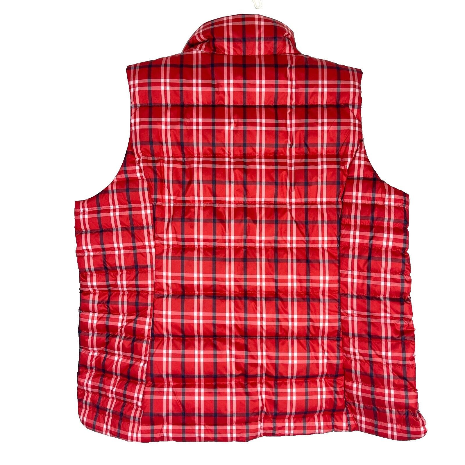 Lands' End Lands End Red Plaid Womens Puffer Vest Large 14-16 Zip Outdo Size L / US 10 / IT 46 - 2 Thumbnail