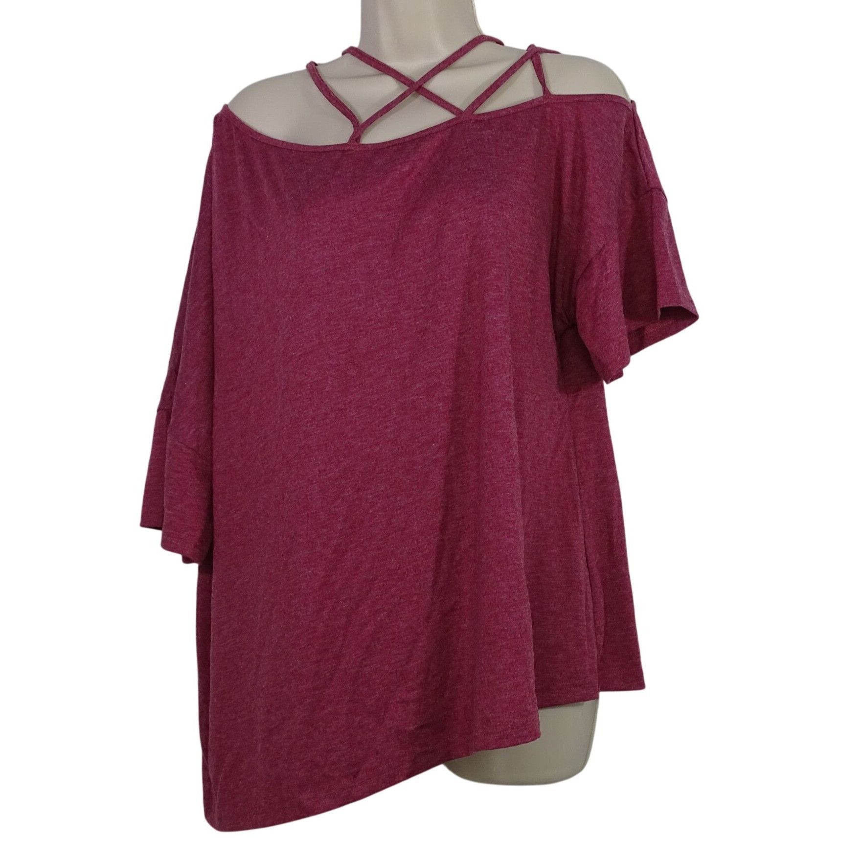 Shein Shein Curve Red Strappy Off Shoulder Top Women OXL Size 12 Size XL / US 12-14 / IT 48-50 - 1 Thumbnail