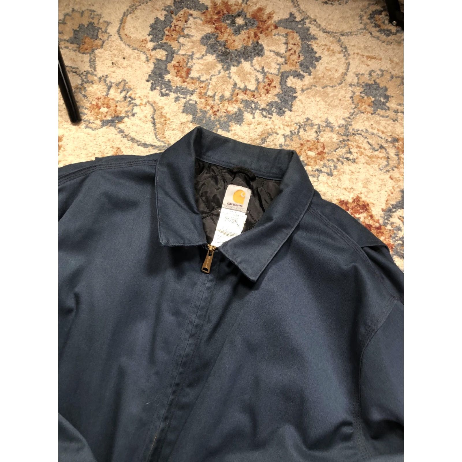 Carhartt Carhartt Jacket Mens 3XLT Blue Canvas Quilted Lined Full Zip J293 NVY Size US XXL / EU 58 / 5 - 6 Thumbnail