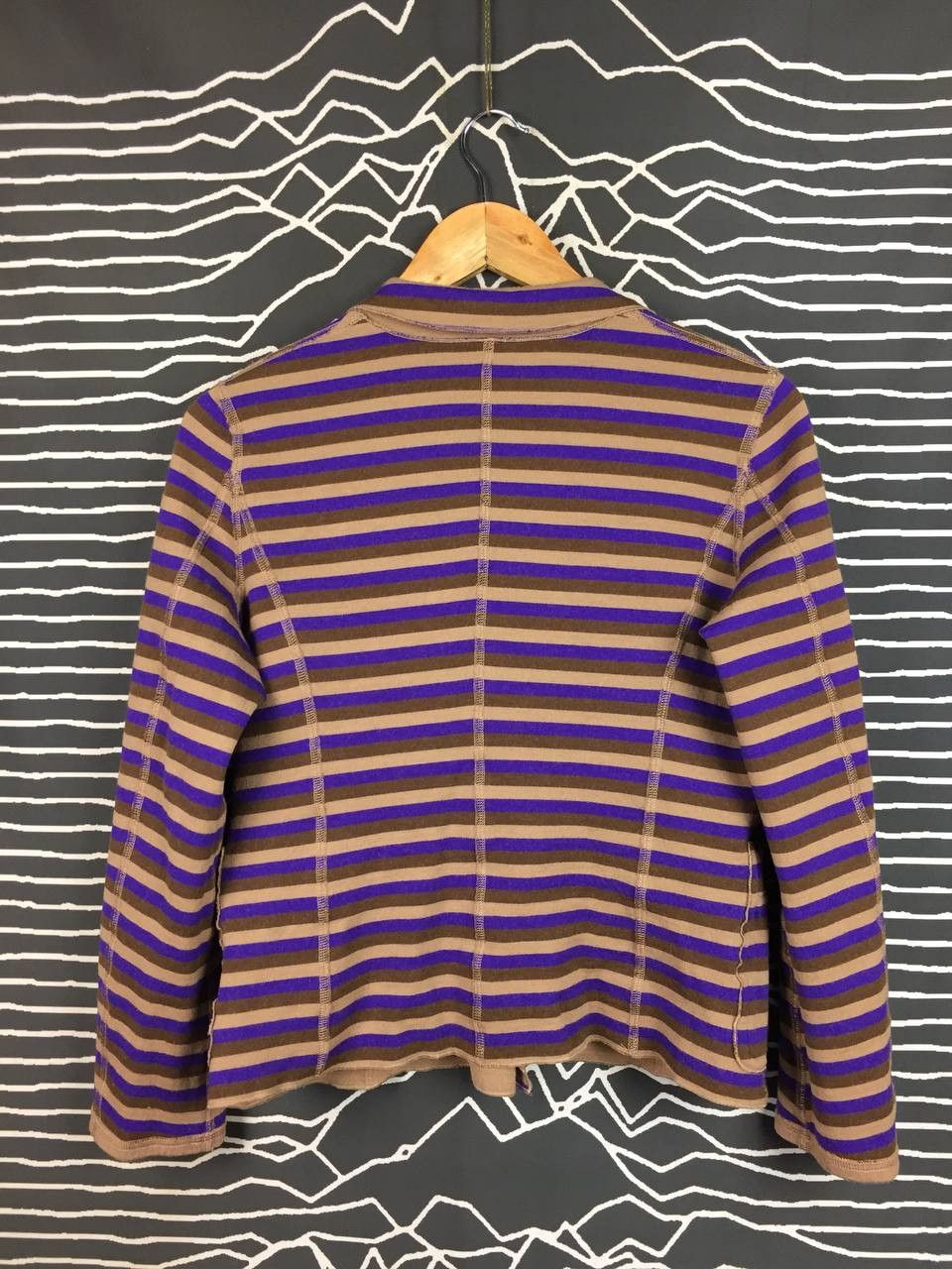 Vintage Reversible Knit Blazer Jacket Solid Brown / Bold Purple Size S / US 4 / IT 40 - 12 Thumbnail
