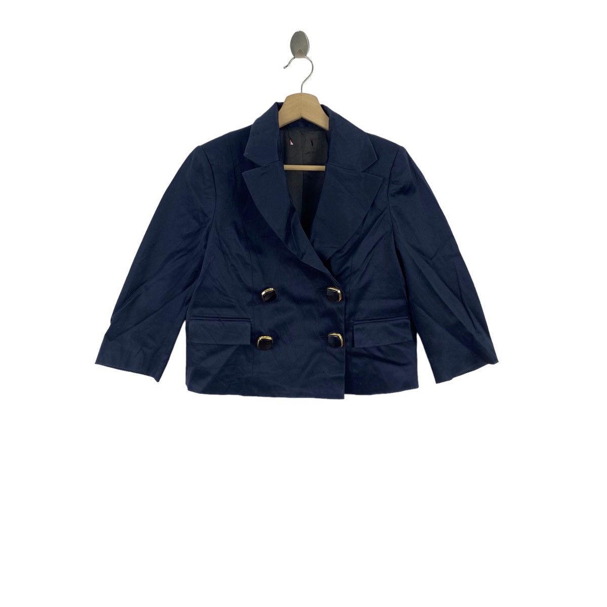 Max Mara MAX MARA Navy Plain Short Blazer Coat Size S / US 4 / IT 40 - 1 Thumbnail