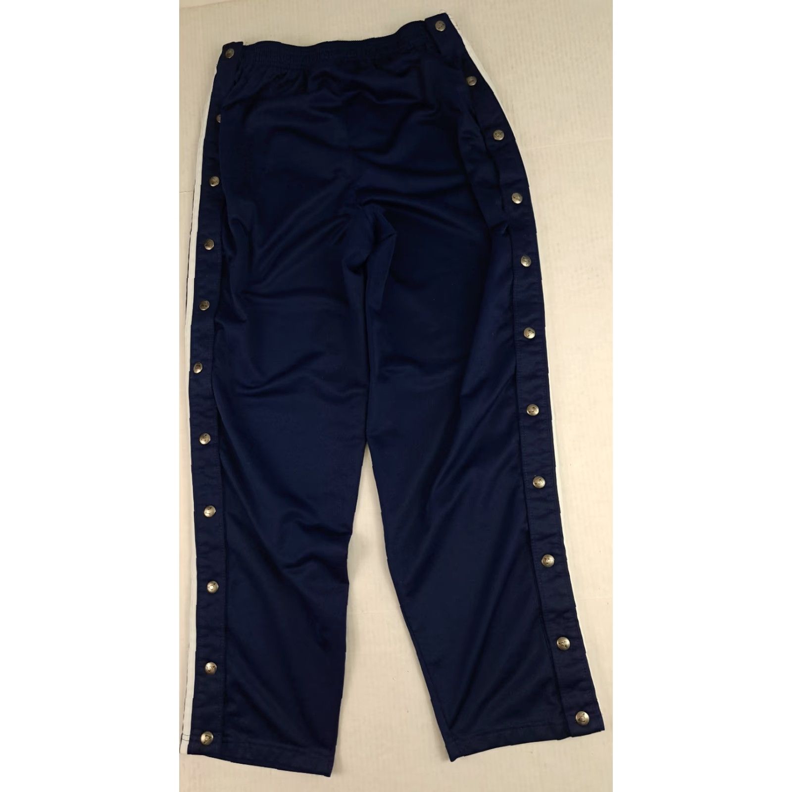 Adidas VINTAGE adidas Full Button Side Fleece 3 Stripe Track Pants USA Made Medium 30 in Blue Unisex Adults Pants 80s Size US 31 - 4 Thumbnail