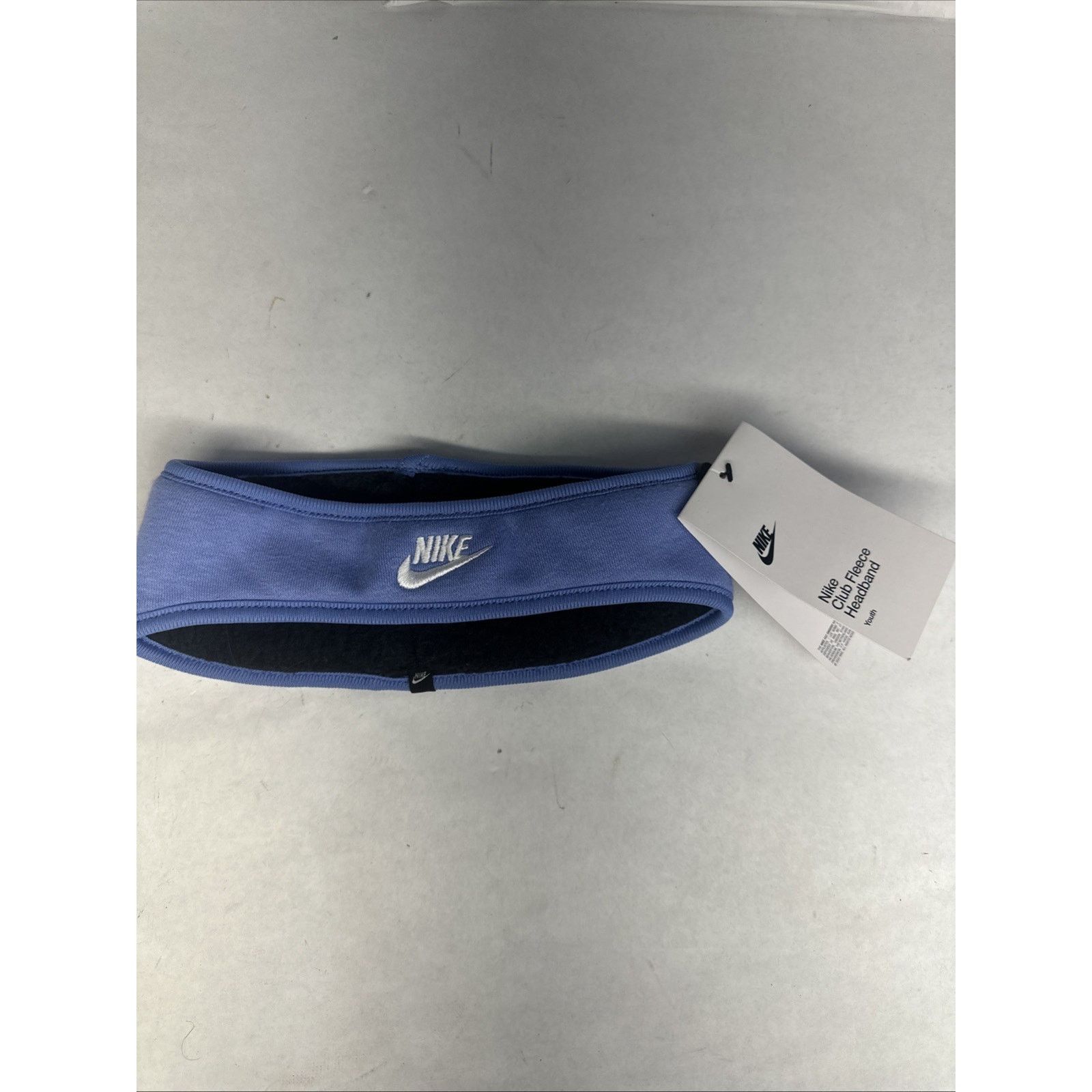 Nike Nike Headband Womens OSFM Club Fleece Blue White Running Size ONE SIZE - 1 Thumbnail