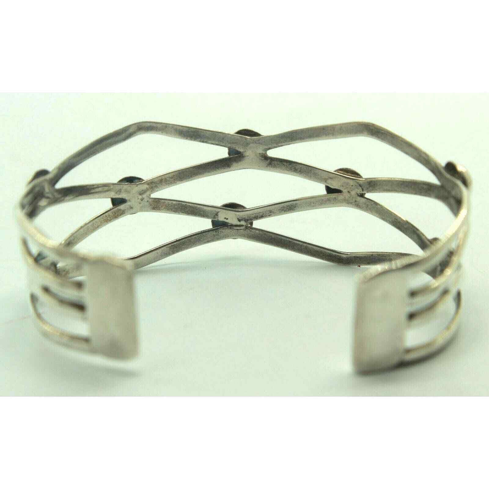 Other Mexican Silver Cuff Bracelet Open Design Expandable Marked Size ONE SIZE - 3 Thumbnail