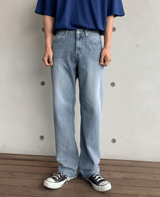 Japanese Brand × Jean Washed straight wide-leg vintage trendy jeans Size US 34 / EU 50 - 1 Thumbnail