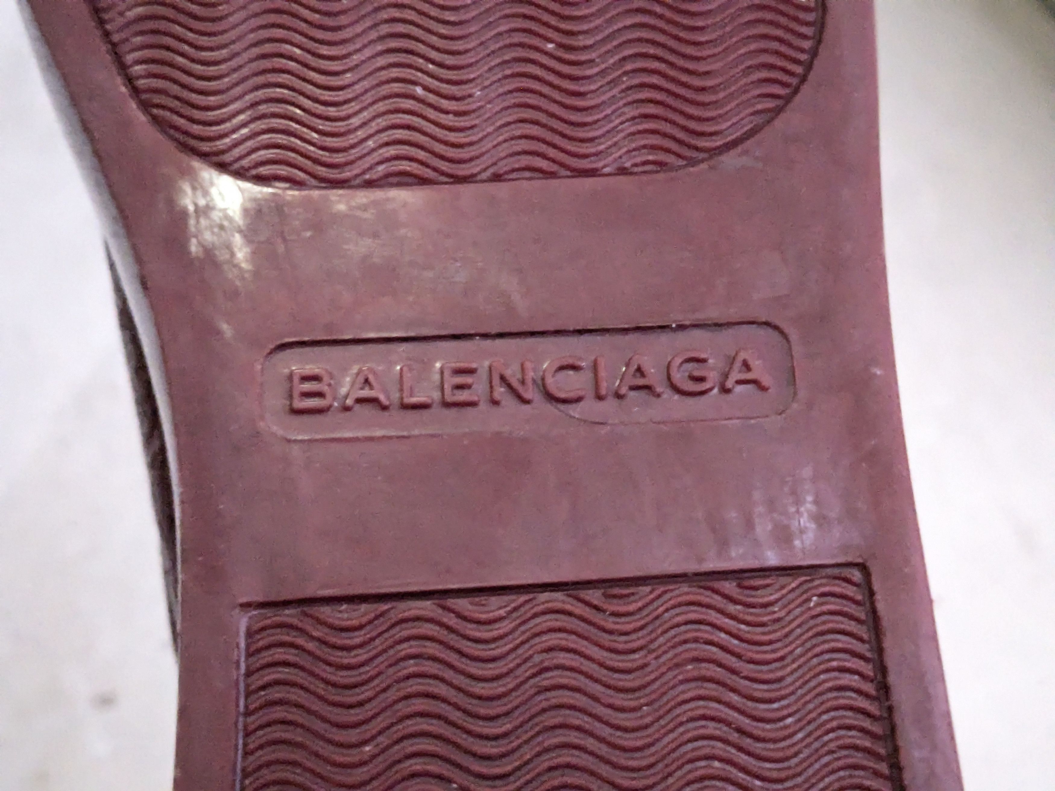 Balenciaga Balenciaga Arenas Burgundy Leather 12 High Tops Size US 12 / EU 45 - 18 Thumbnail