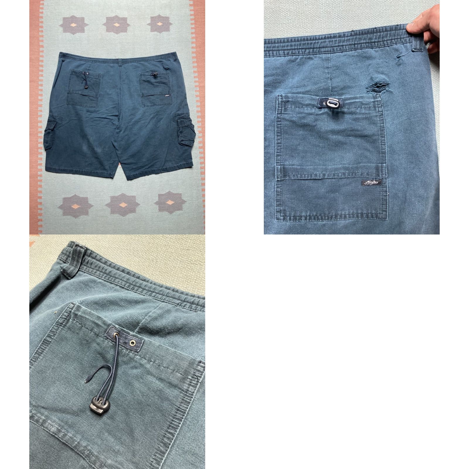 Karl Kani VINTAGE Karl Kani Cargo Jeans Shorts Jorts Men 60 Blue 60 Inseam 13” Outseam 28.5” Wide Leg 17.5” 60” Waist Drawstrings 60s 2000s 90s Size US 44 / EU 60 - 8 Thumbnail