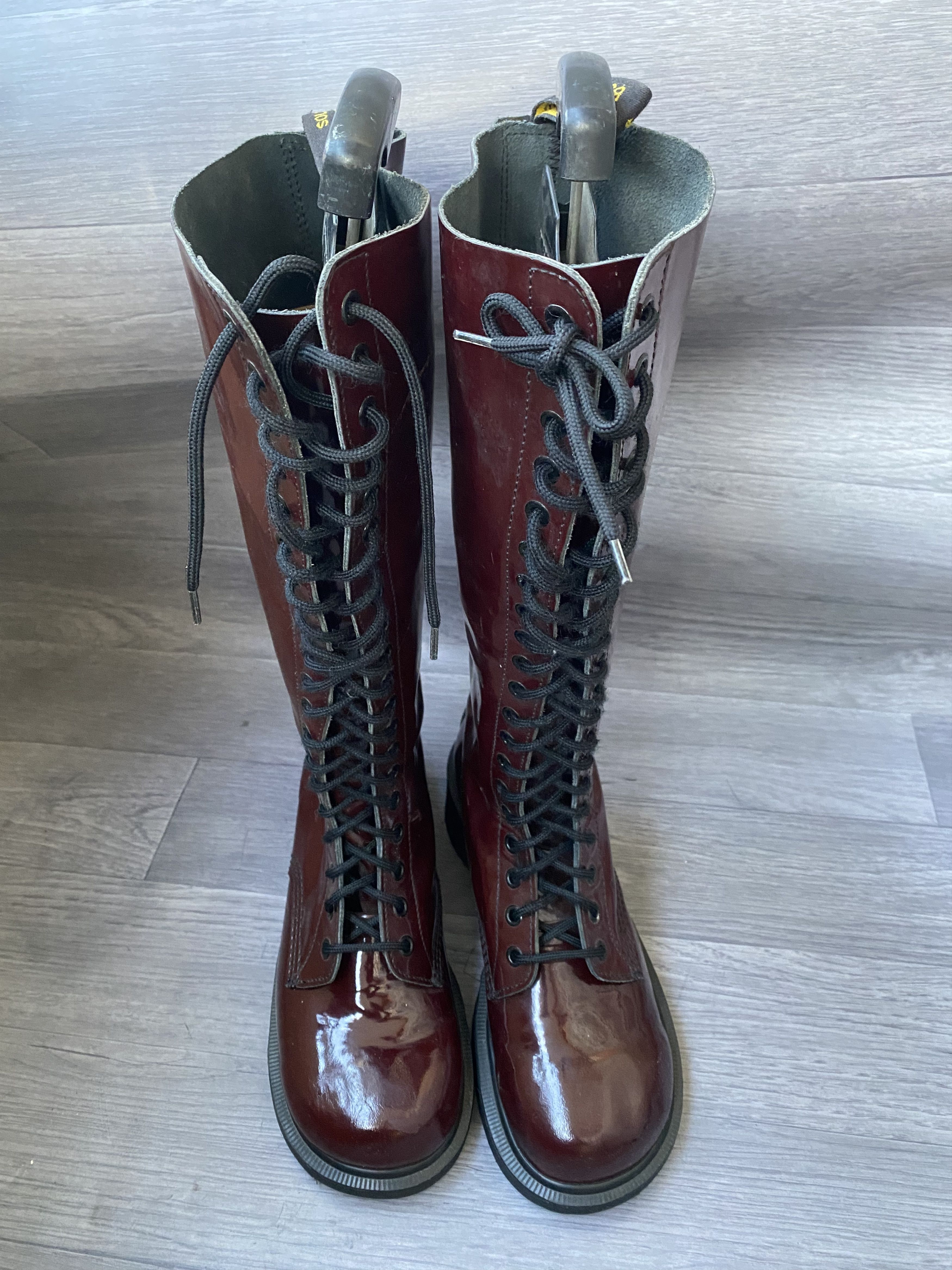 Vintage dr marten long riding maroon boots