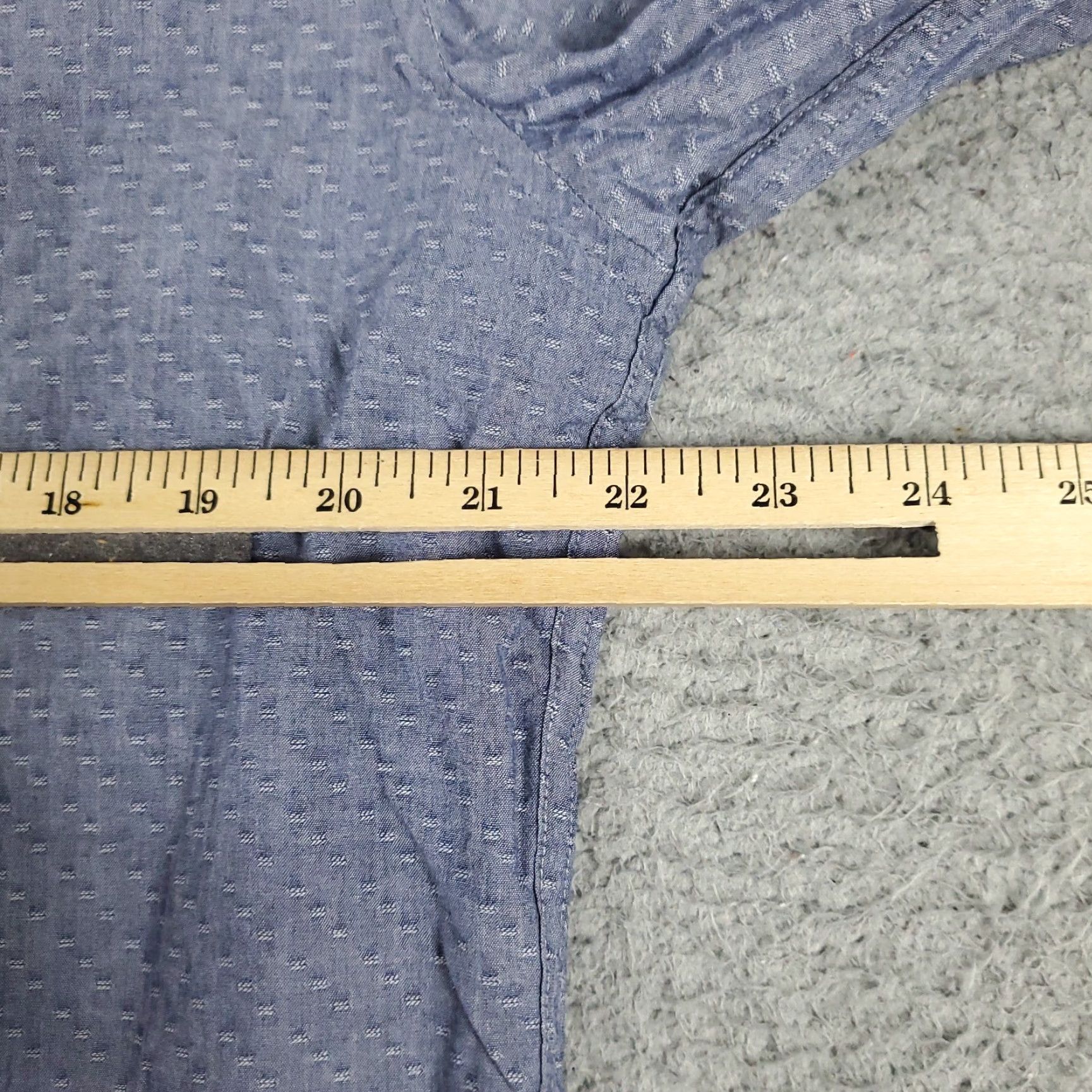 Vintage Penguin Dress Shirt Mens Size 16 Blue Button Up Long Sleeve Regular Fit Size 42R - 5 Thumbnail