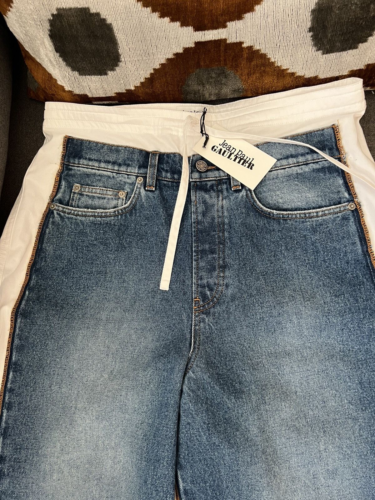 Jean Paul Gaultier The Trompe-l'œil Denim Pants Size US 30 / EU 46 - 4 Thumbnail