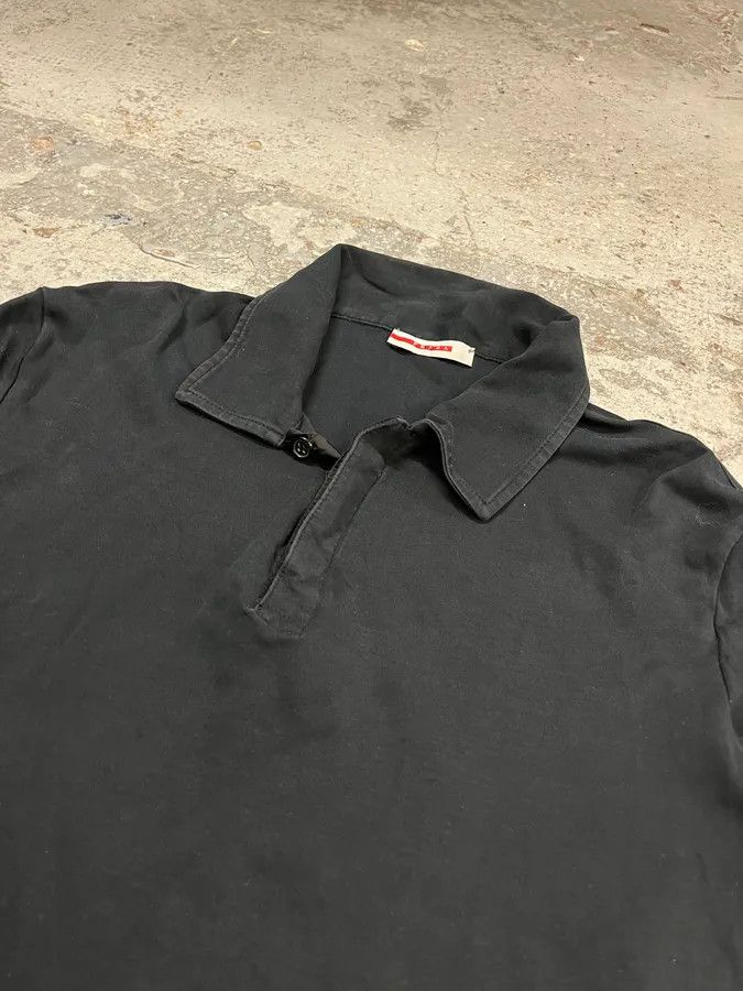 Prada Prada Black Cotton Red Linea Rossa Tape Longsleeve Polo Size US M / EU 48-50 / 2 - 6 Thumbnail