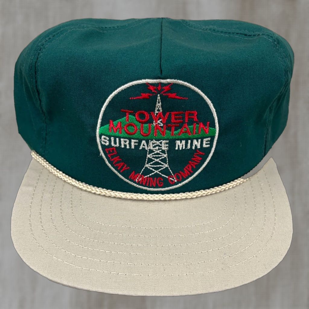 Coal VINTAGE Trucker Hat Made In USA Elkay Coal Green Adjustable Lightweight 80s 90s Mens Size ONE SIZE - 1 Thumbnail