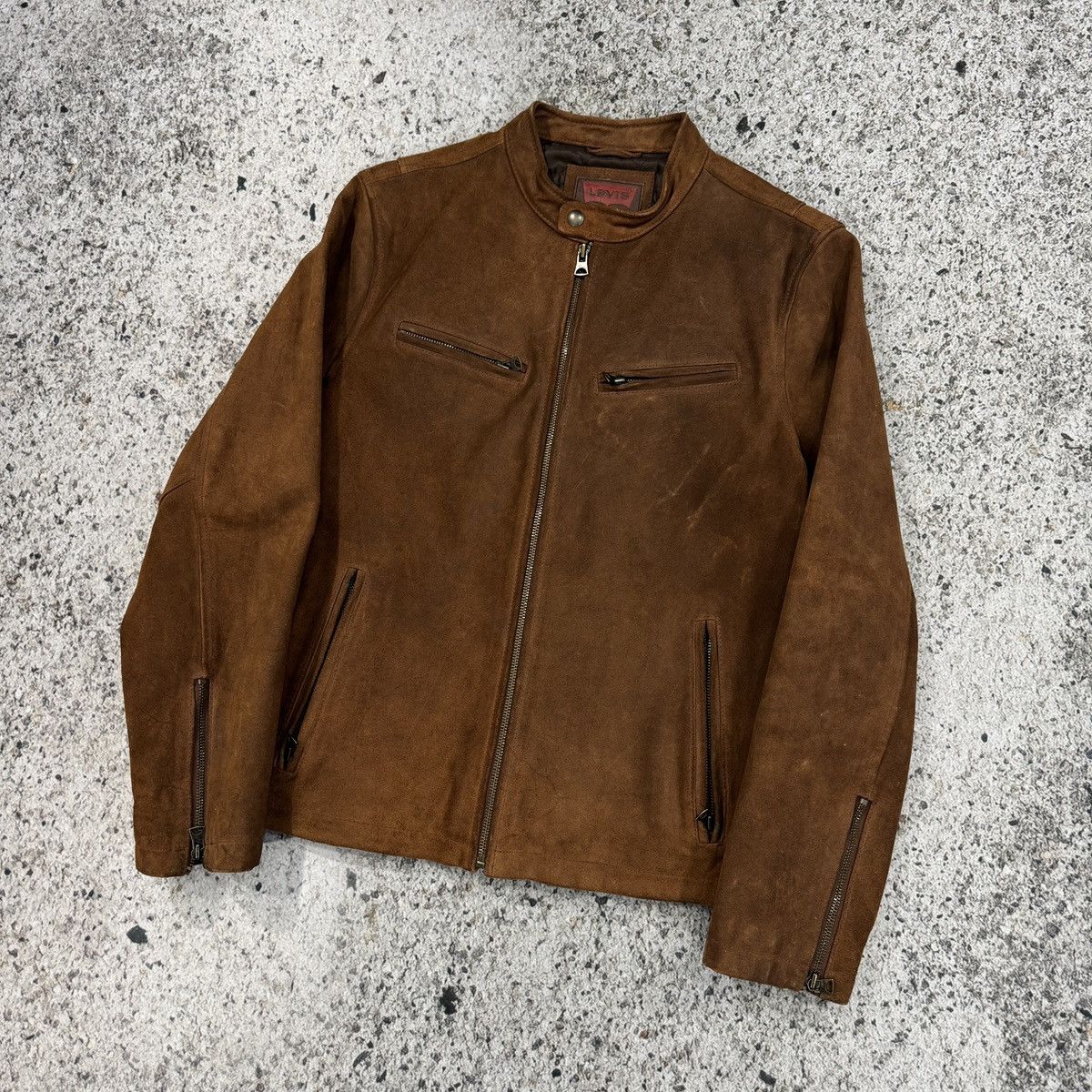 Levi's Vintage Levi's Cognac Brown Suede Cafe Racer Jacket Size US M / EU 48-50 / 2 - 9 Thumbnail