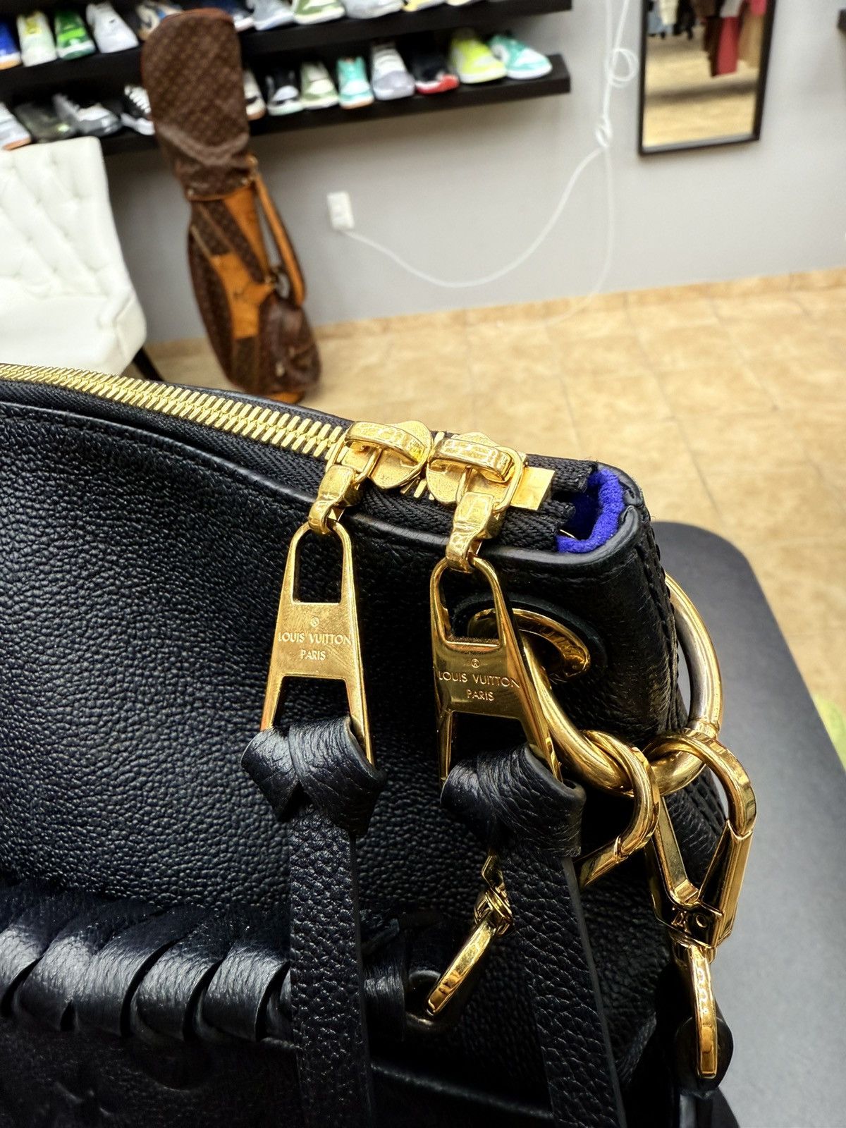 Louis Vuitton Louis Vuitton Maida Hobo Bag BLK Monogram Empreinte Leather Size ONE SIZE - 9 Thumbnail