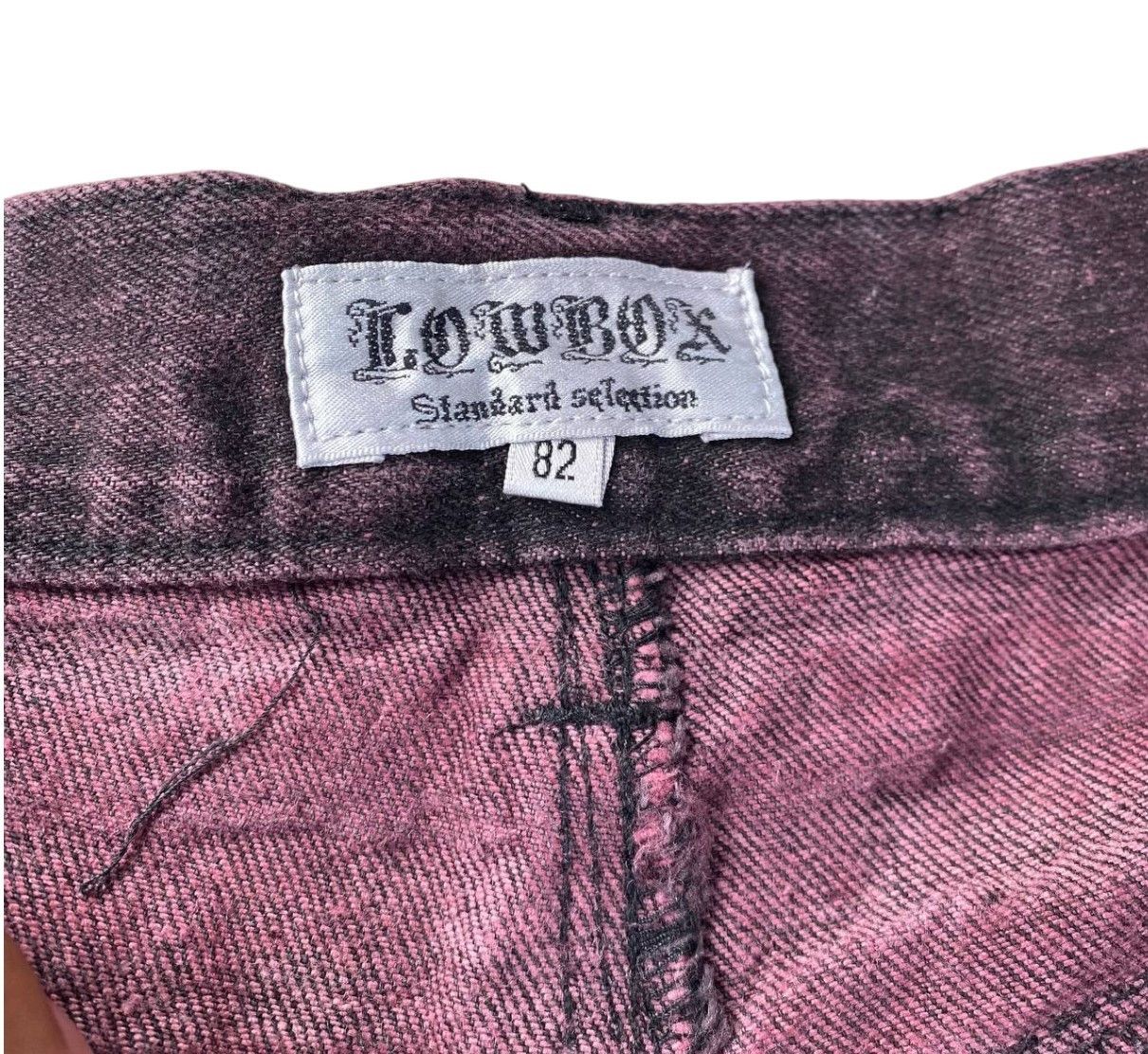 LOWBOX × Tornado Mart LOWBOX JAPAN WINE-RED DYE FISHBONE STRAIGHT LEG IN W30X33 Size US 30 / EU 46 - 9 Thumbnail