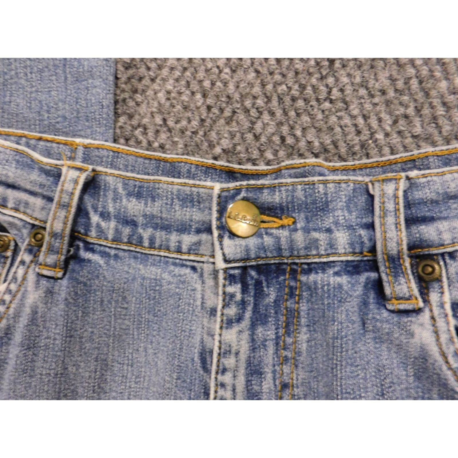 Vintage L.L. Bean Jeans Womens 16 Blue Denim Straight Zip Cotton Blend Polyester Stretch Classic Regular Inseam 29 Womens Size 24" / US 00 / IT 34 - 3 Thumbnail