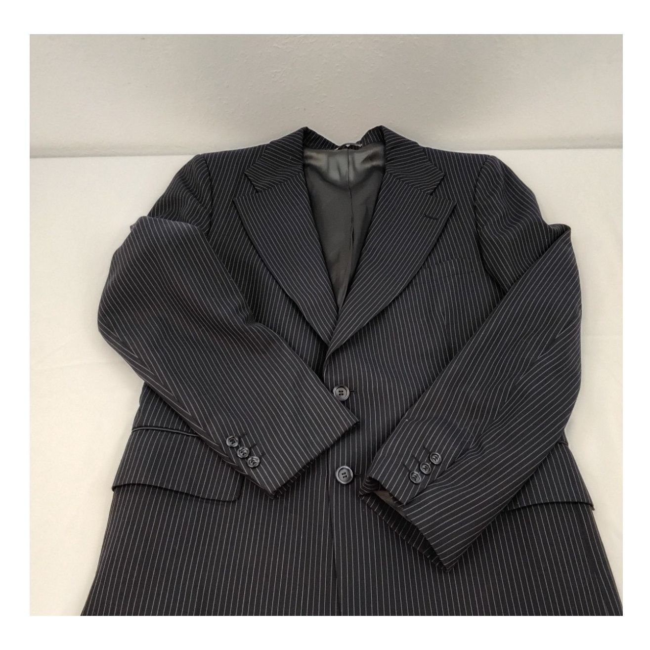 Givenchy Givenchy Blazer Men's 41" Chest Navy Pinstripe VTG 1970s Size 42R - 7 Thumbnail