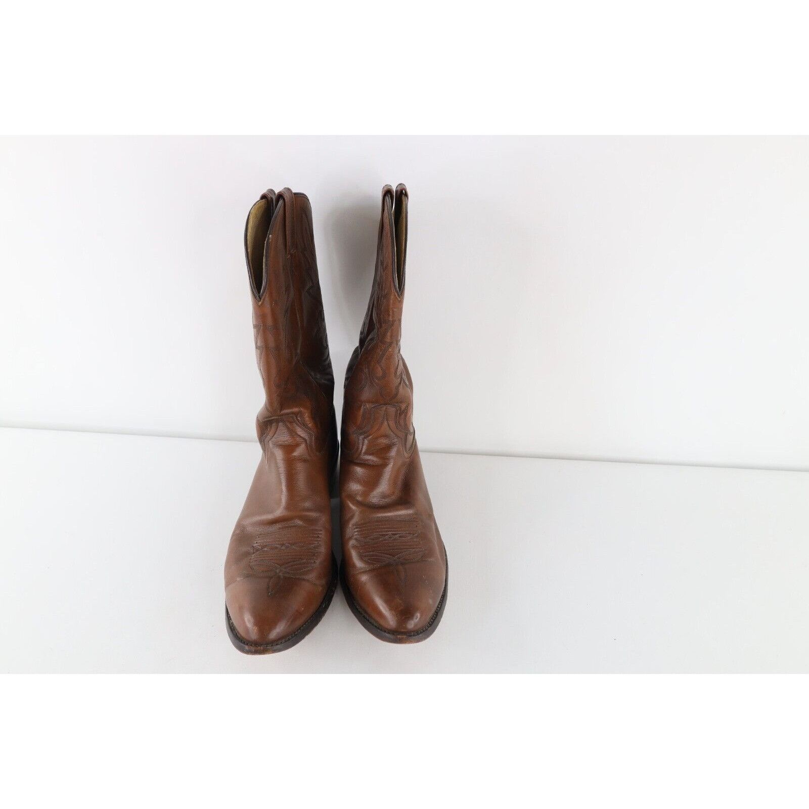 Vintage Vintage 90s Dan Post Distressed Tribal Leather Cowboy Boots Size US 10.5 / EU 43-44 - 2 Thumbnail