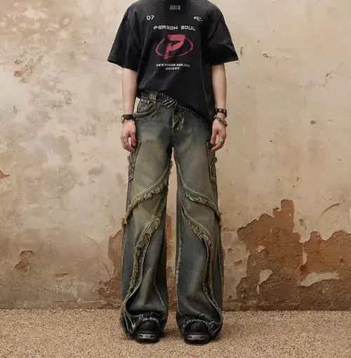 Japanese Brand × Vintage Retro Soul Heavy Fringe Raw Edge Jeans Size US 30 / EU 46 - 1 Thumbnail