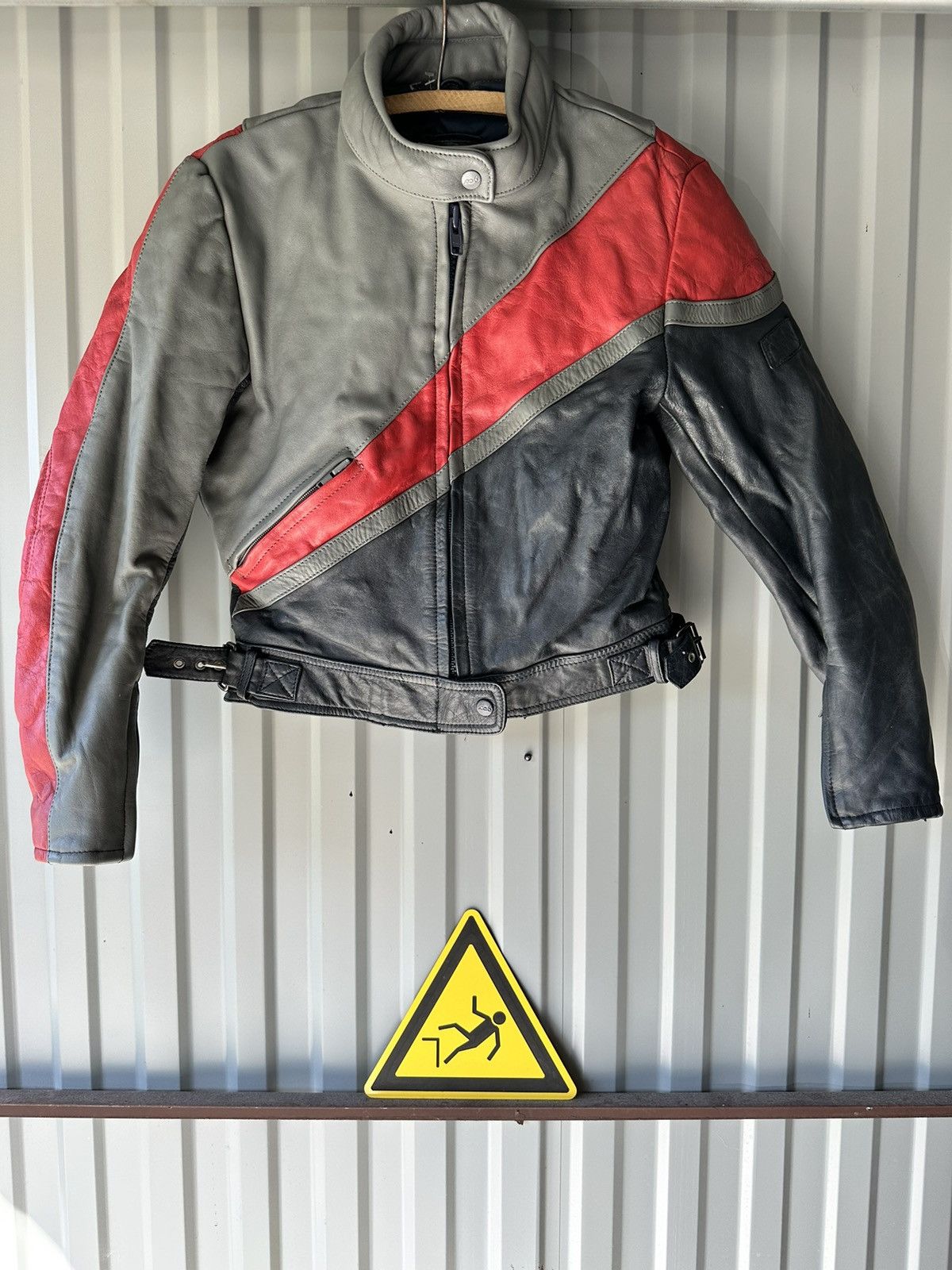 image of Leather Jacket x Racing Genuine Leather Vintage Moto Hype Jacket, Women's (Size Small)