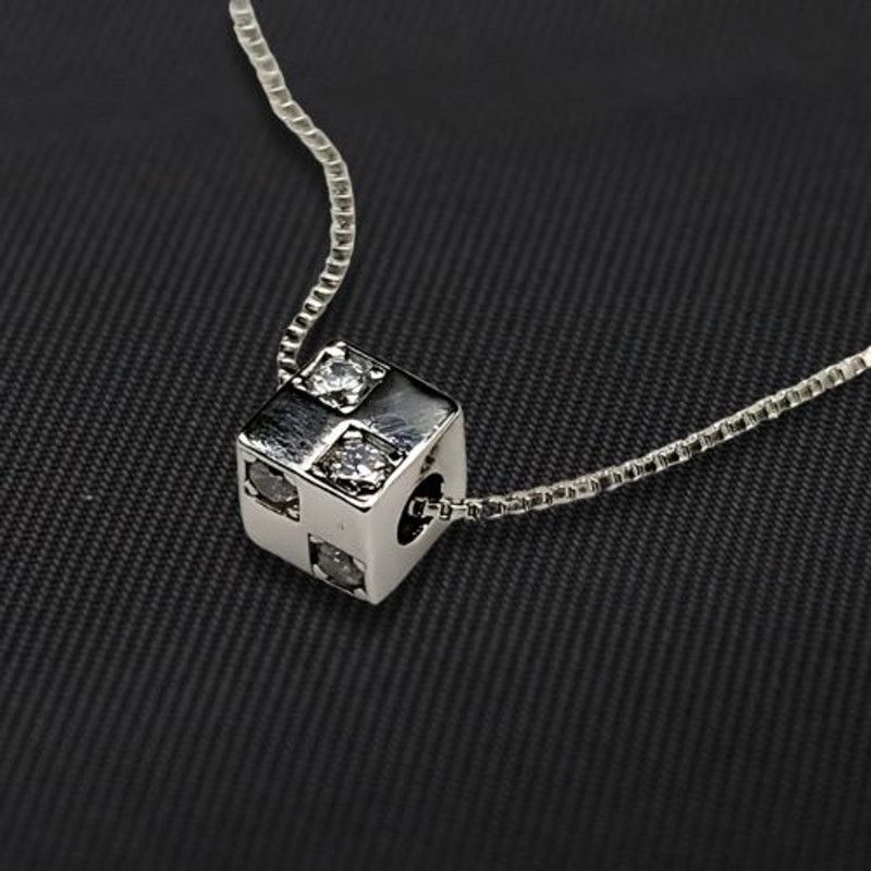 Other Square Cube Pendant Necklace Minimalist Silver 925 NWT Size ONE SIZE - 2 Thumbnail