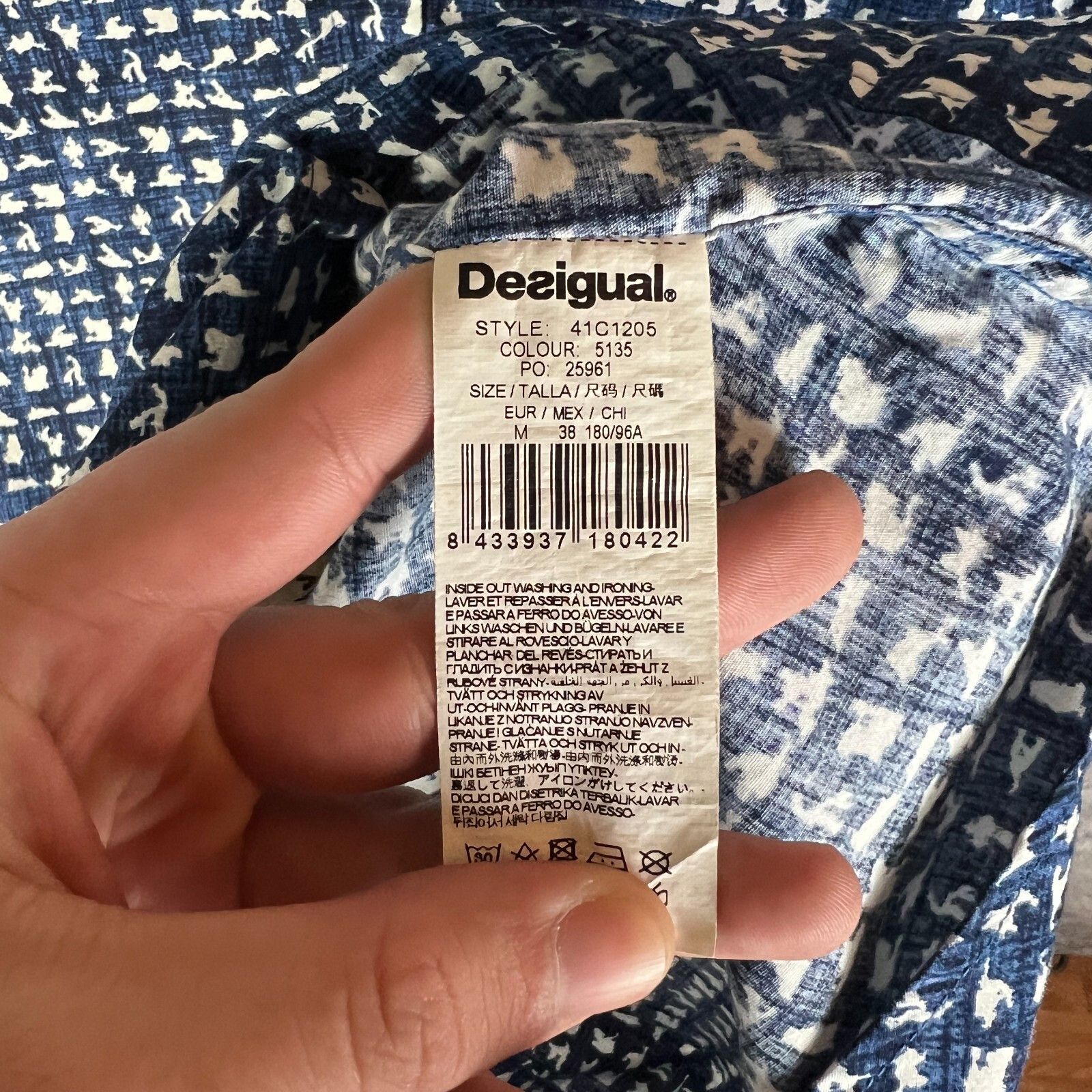Desigual Desigual Shirt Men's Size M Peverybody Slim Blue ` Size US M / EU 48-50 / 2 - 5 Thumbnail