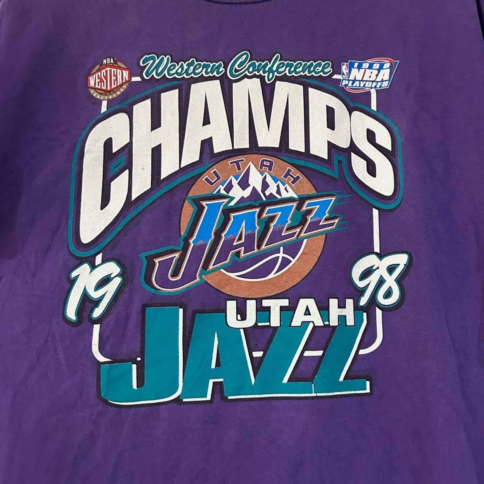 Champion 1998 Utah Jazz Western Conference Champs Shirt Size US L / EU 52-54 / 3 - 2 Thumbnail