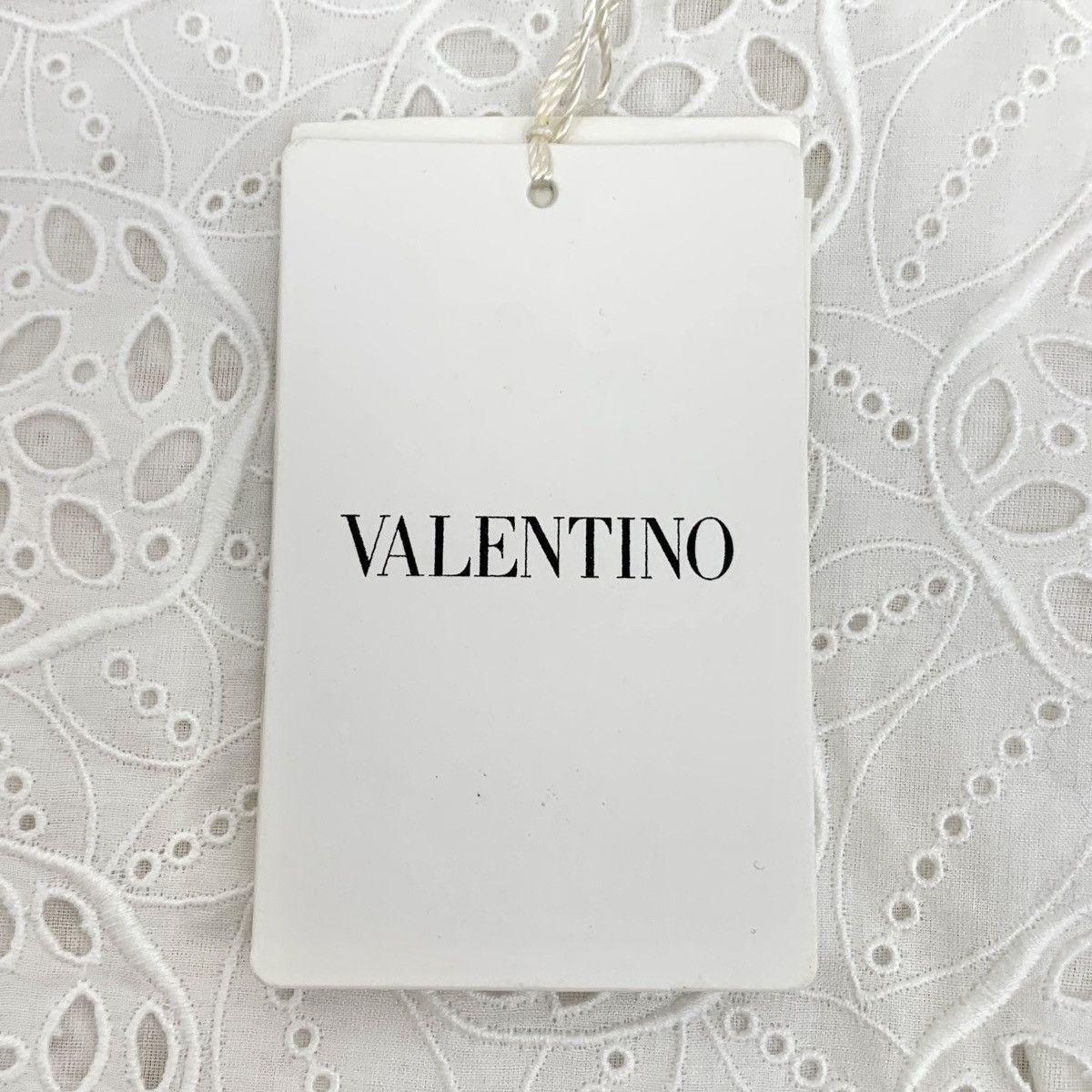 Valentino Valentino White Floral Hollow-out Wide-leg Pants K26WX Size 26" / US 2 / IT 38 - 7 Thumbnail