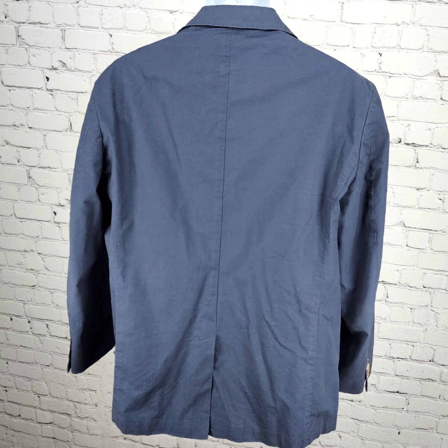 Jos. A. Bank Jos A Bank Navy Blazer Sport Coat 2 Button Regular 44R Men Blue Solid Notch Lapel Classic Relaxed Fit 44R Mens Size 44R - 2 Thumbnail