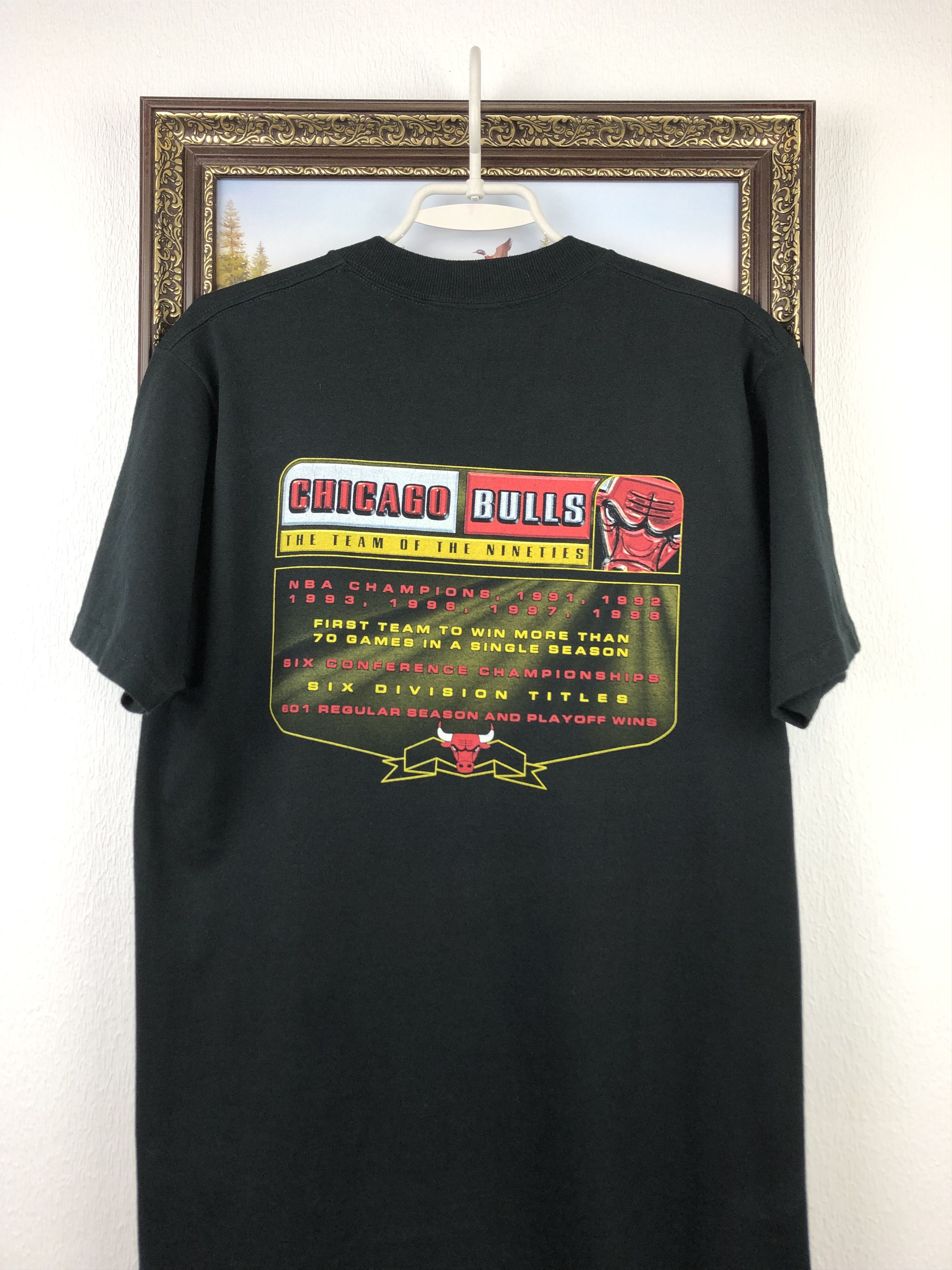 NBA Vintage Chicago Bulls Rings Jordan Shirt Tee RAre Over Print Size US L / EU 52-54 / 3 - 8 Thumbnail