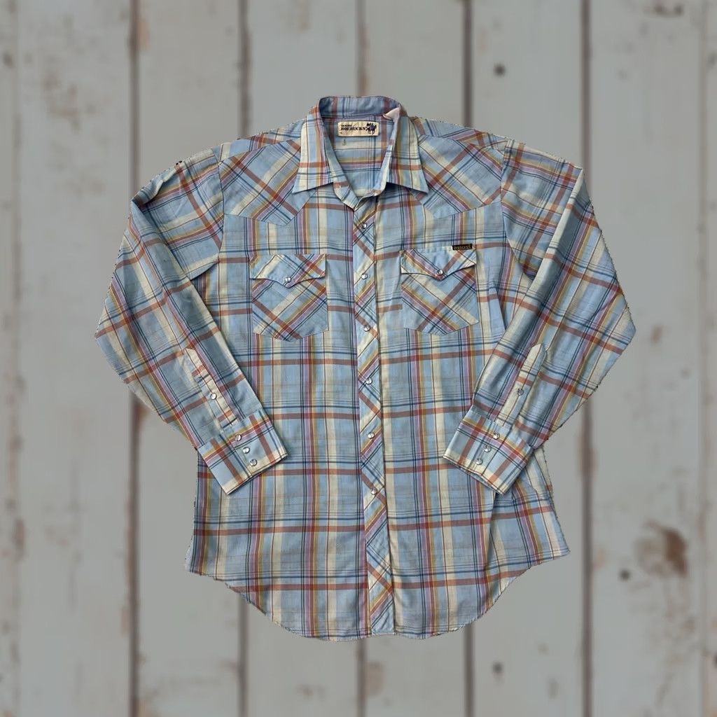 Vintage VINTAGE Roebuck & Co. Western Shirt Mens L Blue Plaid Pearl Snap Cowboy, Casual, Workwear Size US L / EU 52-54 / 3 - 1 Thumbnail