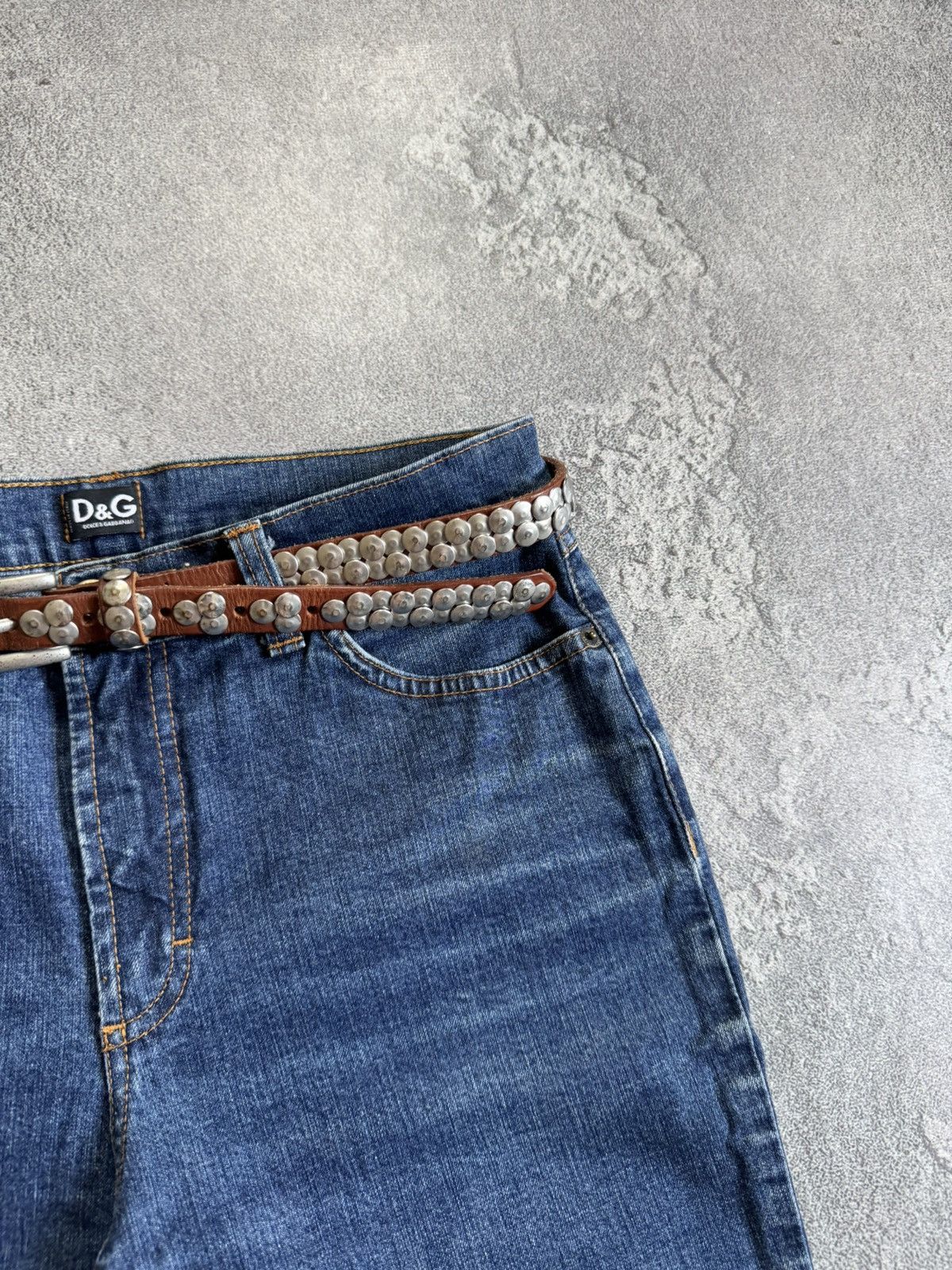 If Six Was Nine Retro Leather metal rhinestones belt Y2K L.G.B. 90s opium Size ONE SIZE - 3 Thumbnail
