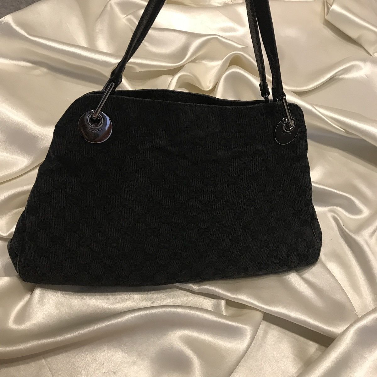 Gucci × Vintage gg canvas eclipse bag gucci black multilogo monogram purse Size ONE SIZE - 3 Thumbnail