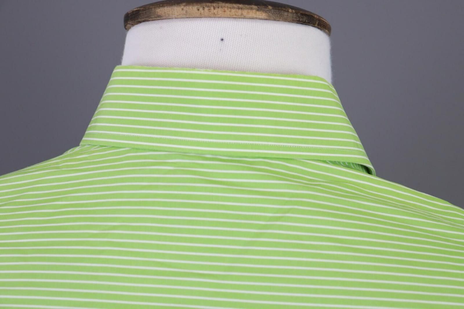 Eton Eton Contemporary Green Striped Luxury Shirt Size 41 /16 Size US M / EU 48-50 / 2 - 12 Thumbnail