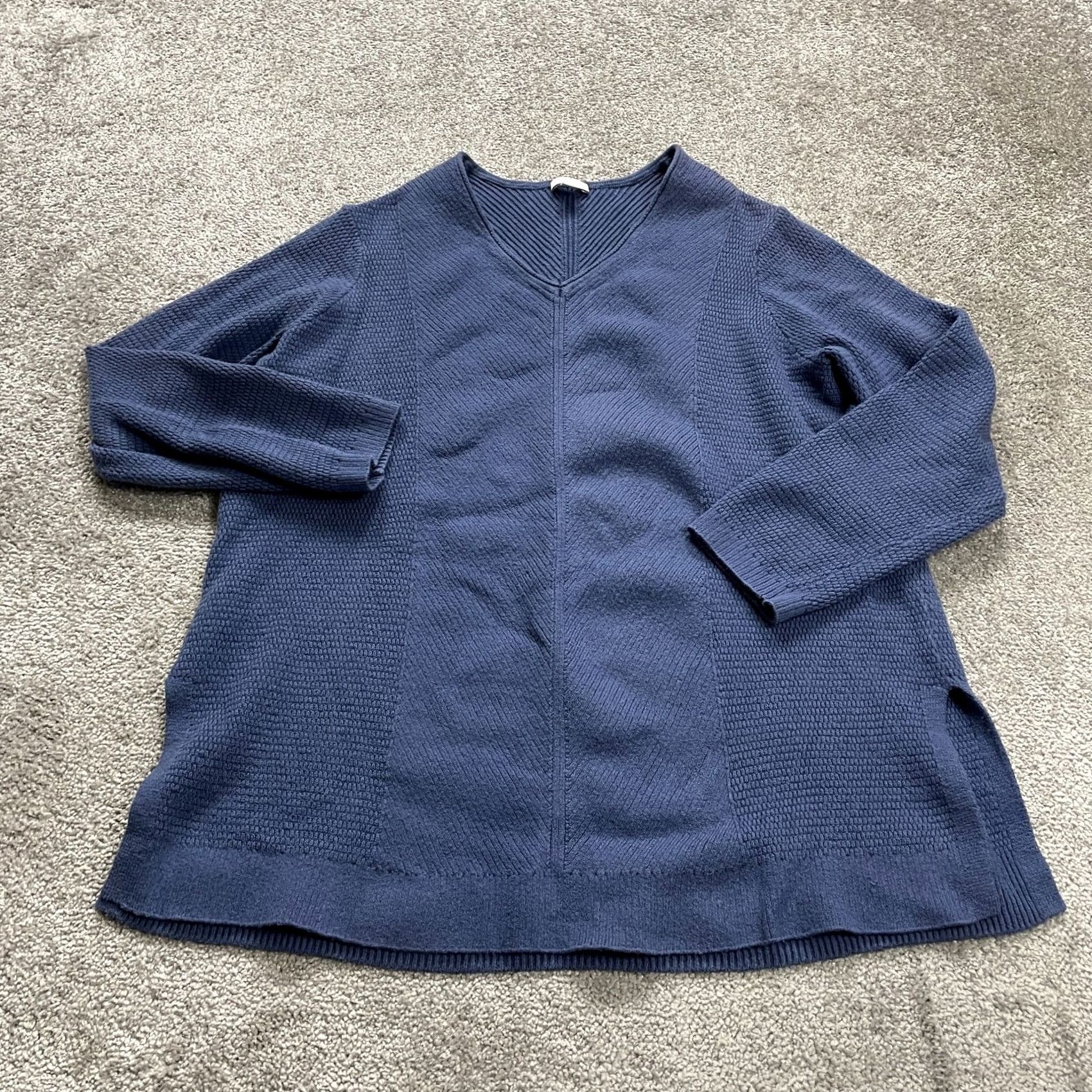 J. Jill J.Jill Pullover Sweater Womens M Blue V-neck Relaxed Soft Stretch Casual Size M / US 6-8 / IT 42-44 - 2 Thumbnail