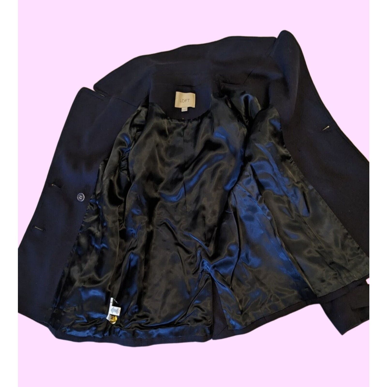 Loft Ann Taylor Pea Coat Double Breasted. Slash Pockets. Navy XS Size XS / US 0-2 / IT 36-38 - 7 Thumbnail