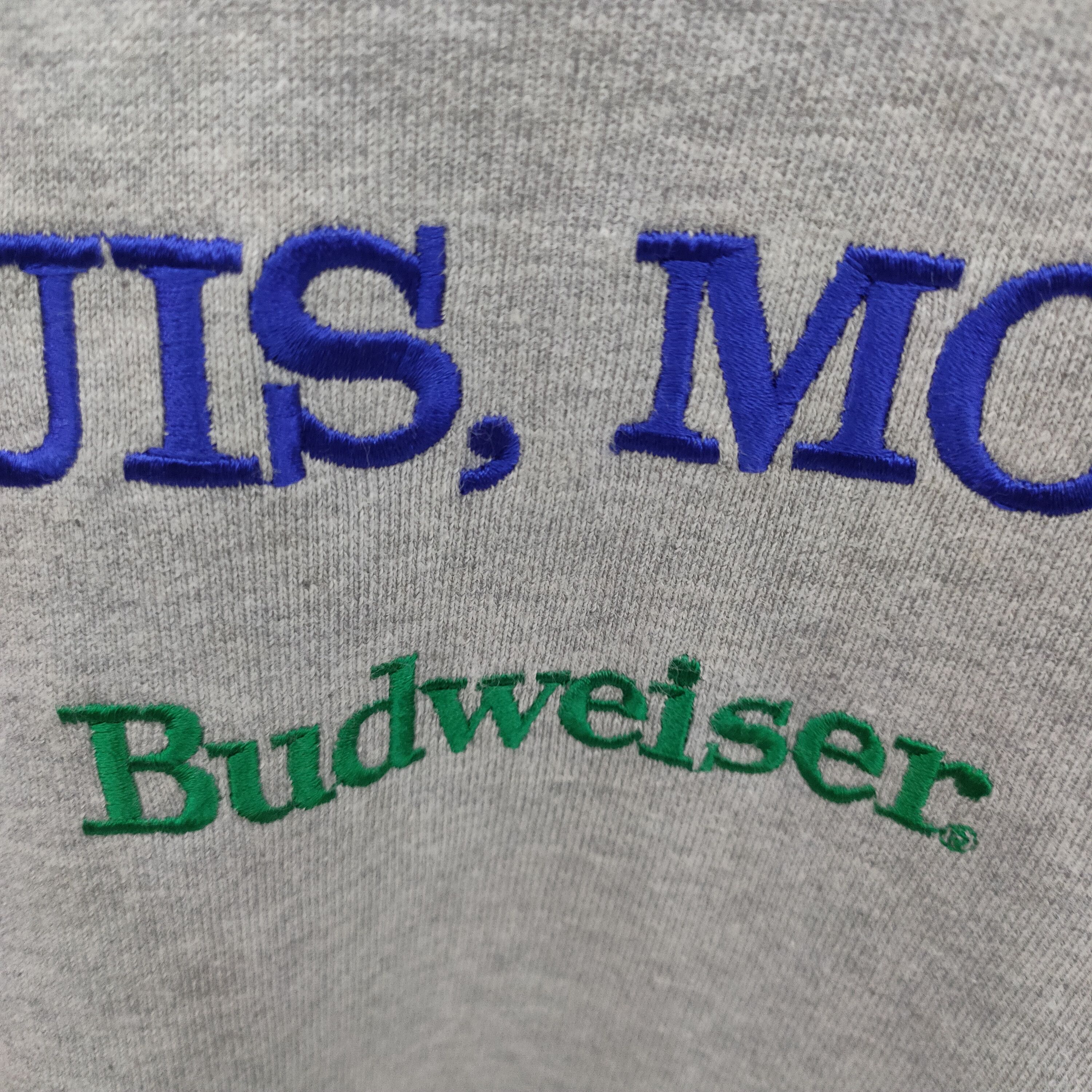 American Apparel × Budweiser × Vintage 90s Budweiser Sweatshirt Vintage Embroidery St. Louis MQ USA Size US M / EU 48-50 / 2 - 6 Thumbnail