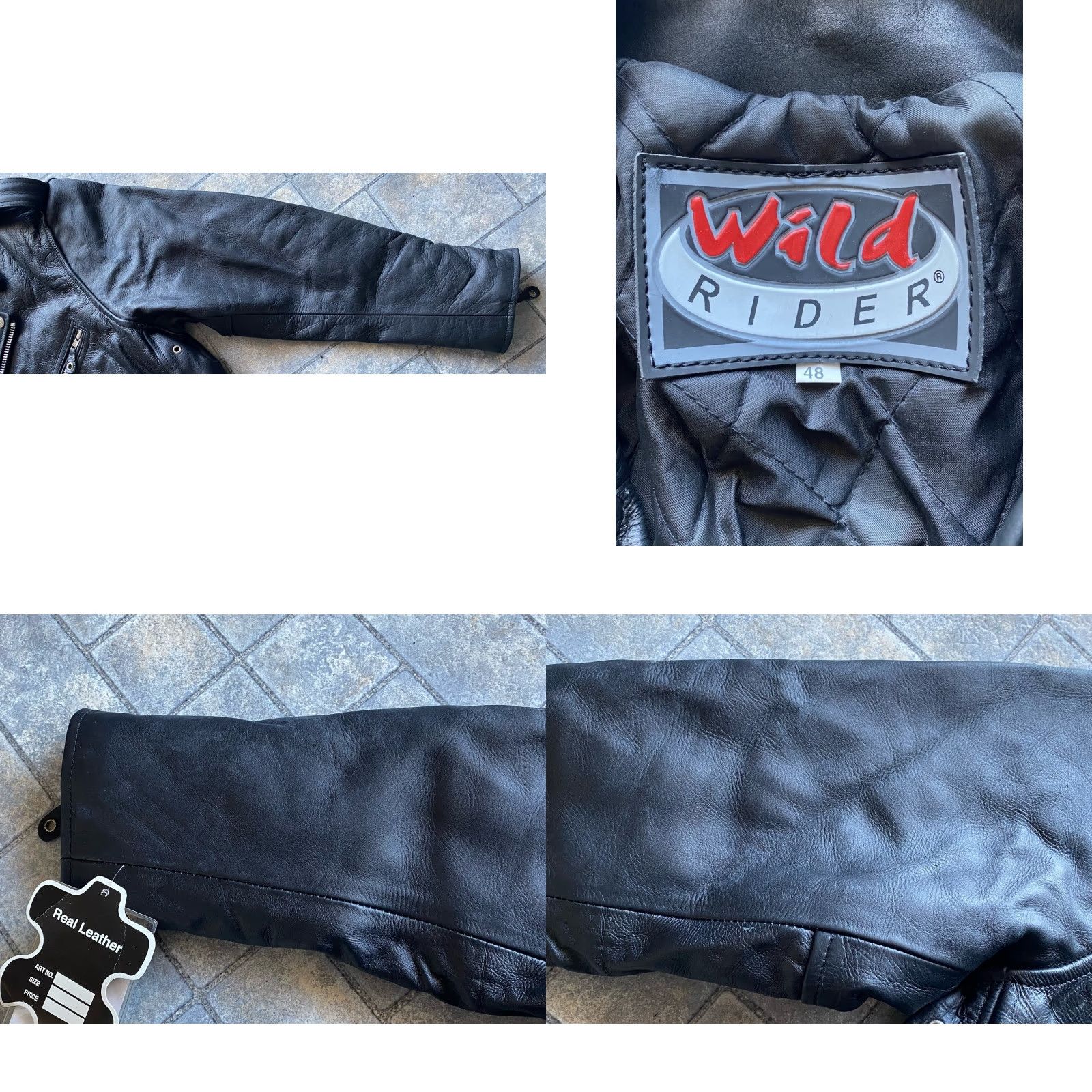 Vintage VINTAGE Wild Rider Leather Motorcycle Jacket Men’s 48 Black Jacket Biker 90s Mens Size US M / EU 48-50 / 2 - 8 Thumbnail