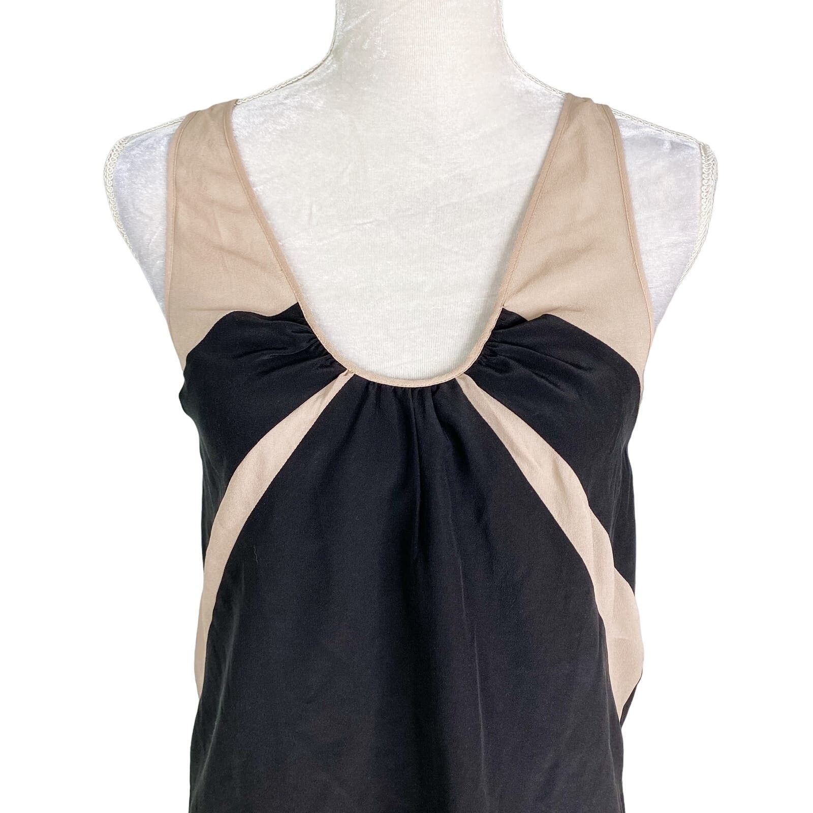 Faith Connexion Faith Connexion Top Tank 4 Silk Black Beige Semi Sheer New Size S / US 4 / IT 40 - 3 Thumbnail