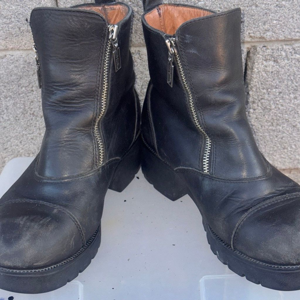 Harley Davidson Harley-Davidson Leather Chunky Double Zip Ankle Boots Size 9 Size US 9 / IT 39 - 4 Thumbnail