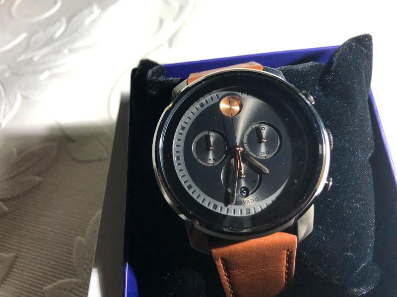Movado Movado Bold men's brown leather strap watch Size ONE SIZE - 11 Thumbnail