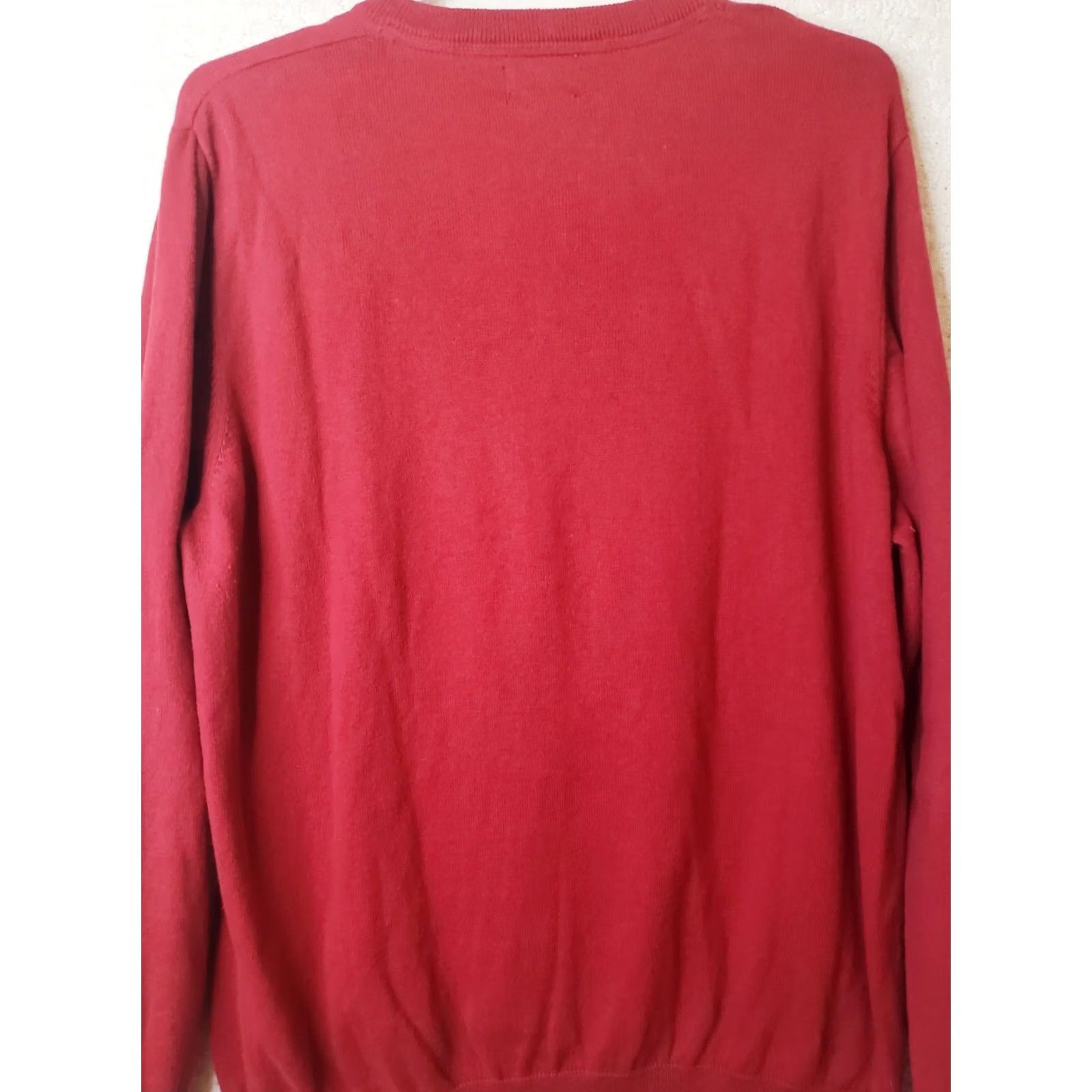 Vintage L.L. Bean Mens L Reg. Red Cotton Cashmere Blend Long Sleeve V-Neck Sweater Size US L / EU 52-54 / 3 - 5 Thumbnail