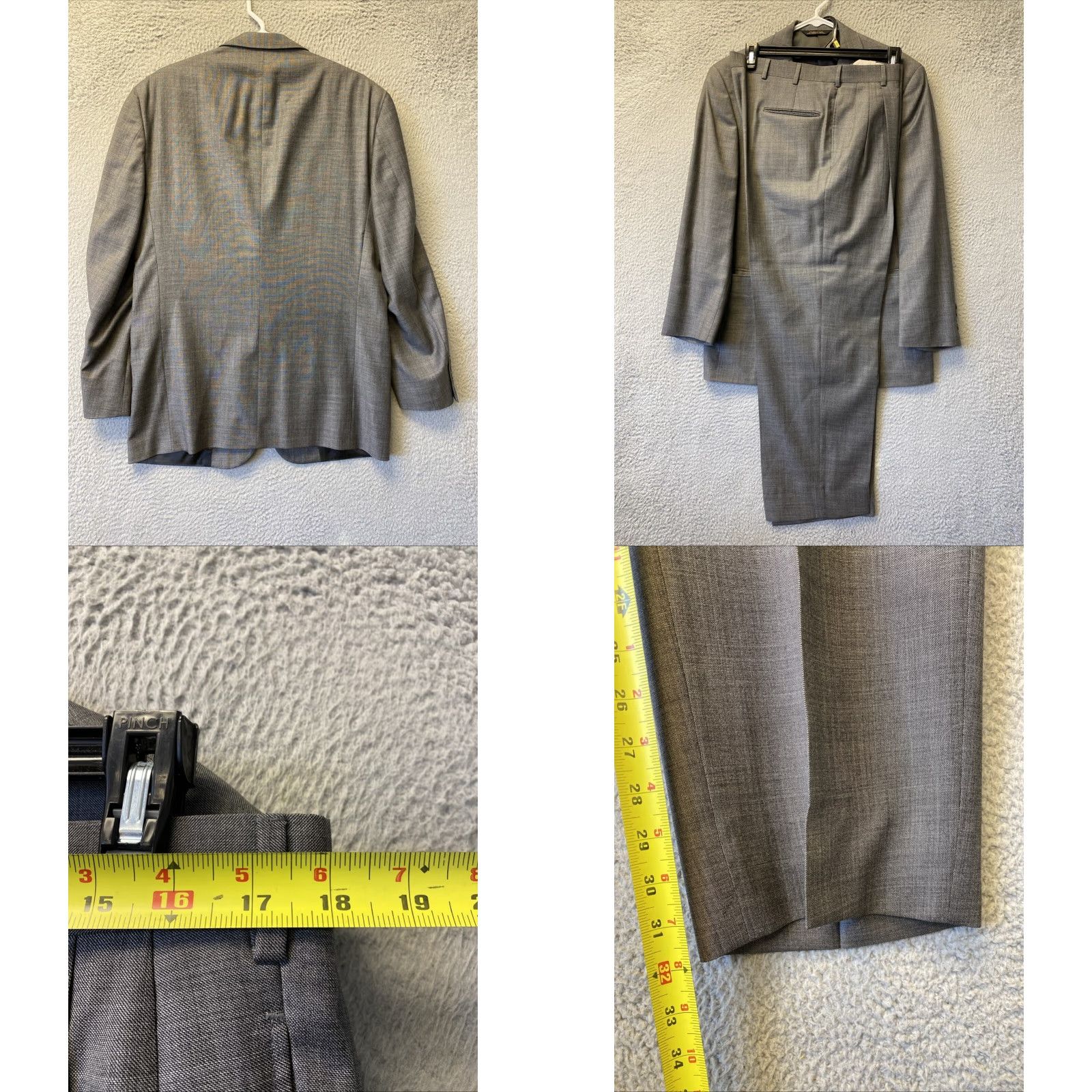 Vintage VINTAGE H Oritsky Suit Mens 40R Gray Wool Two Button Single Breast 36X32 Pants/71-59 Size 40R - 8 Thumbnail