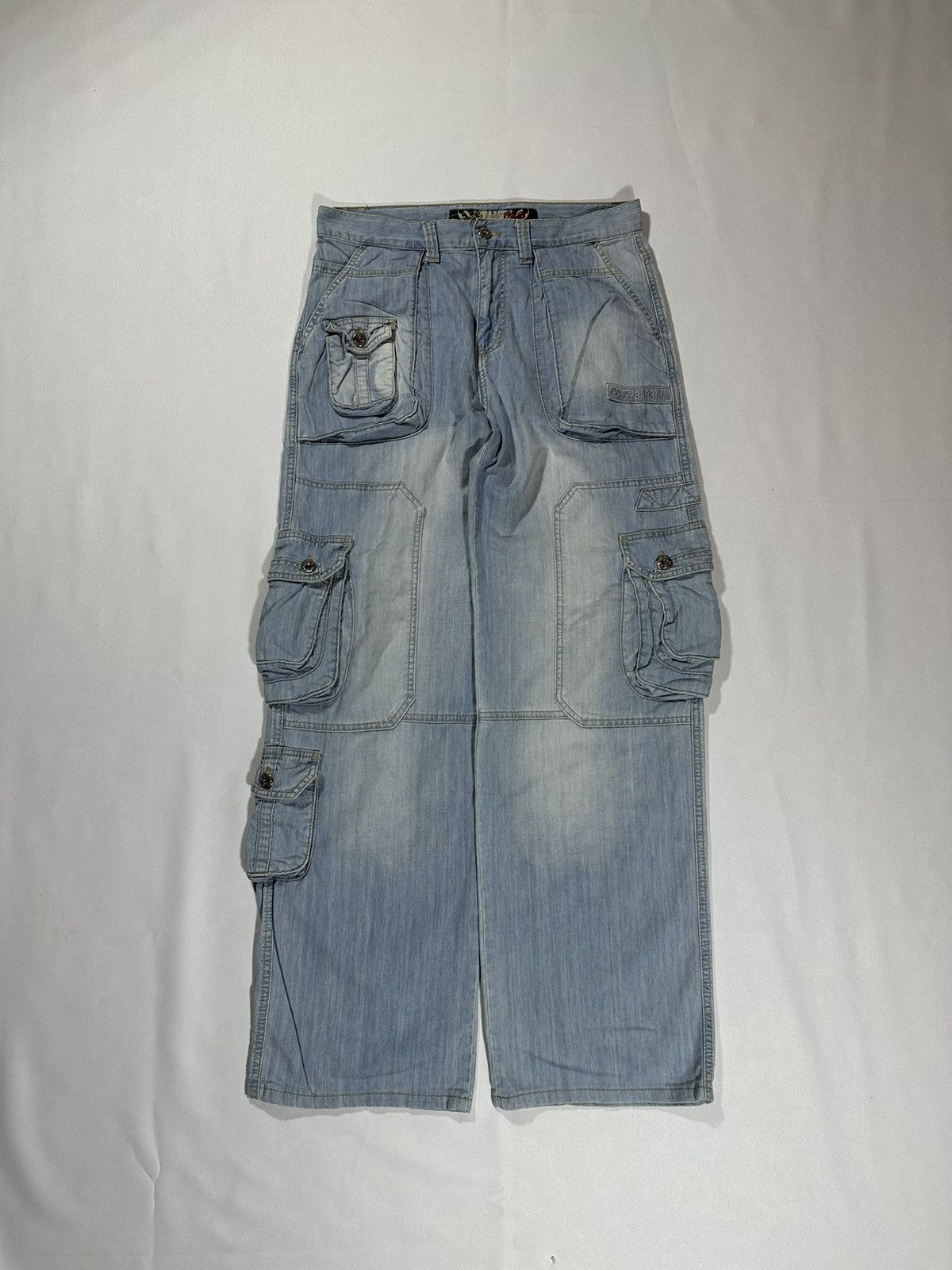 image of Archival Clothing x Dolce Gabbana Y2K Dolce Gabbana Cargo Multipocket Jeans in Blur, Men's (Size 34